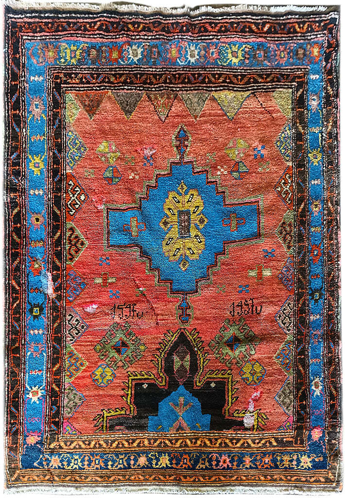 4x6\' Antique Azarbayjan Rug ESTATE CARPET #F-5735. 4x6\' Antique Azarbayjan Rug ESTATE CARPET #F-5735.