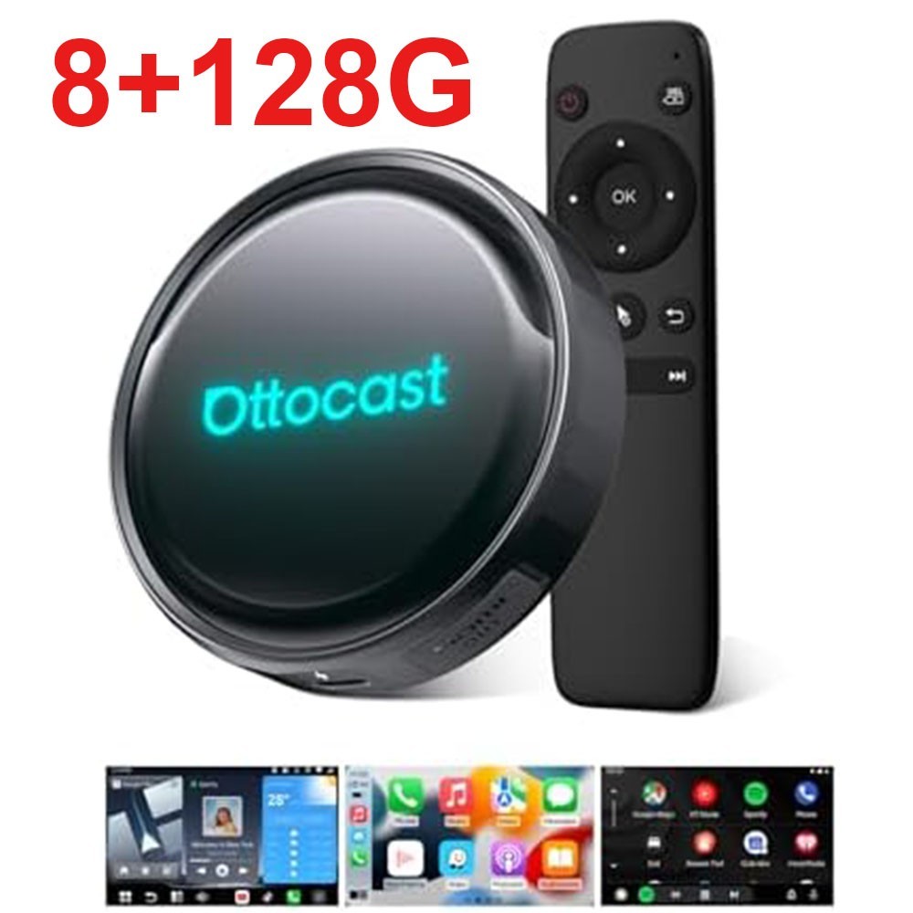 Ottocast P3 PRO Android13 AI box CarPlay Adapter AI Voice Control *8+128G Remote