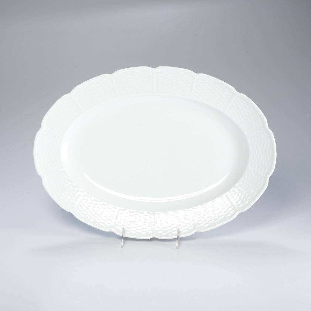 Ceralene A Raynaud Limoges Osier White Basket Weave Rose Oval Serving Platter A