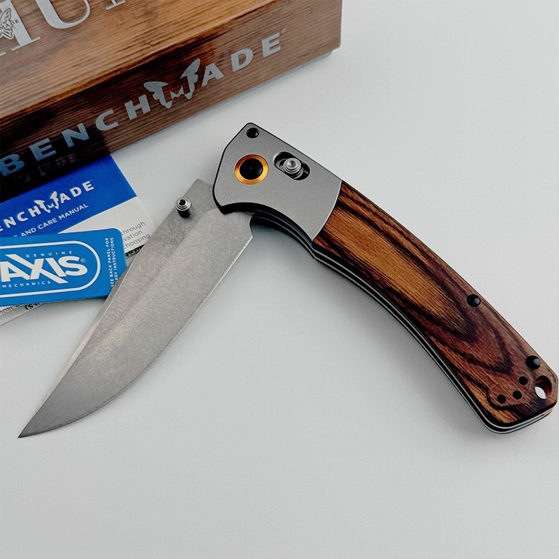 Benchmade 15080-2 Crooked River CPM-S30V Folding Knife Stabilized Wood Handle