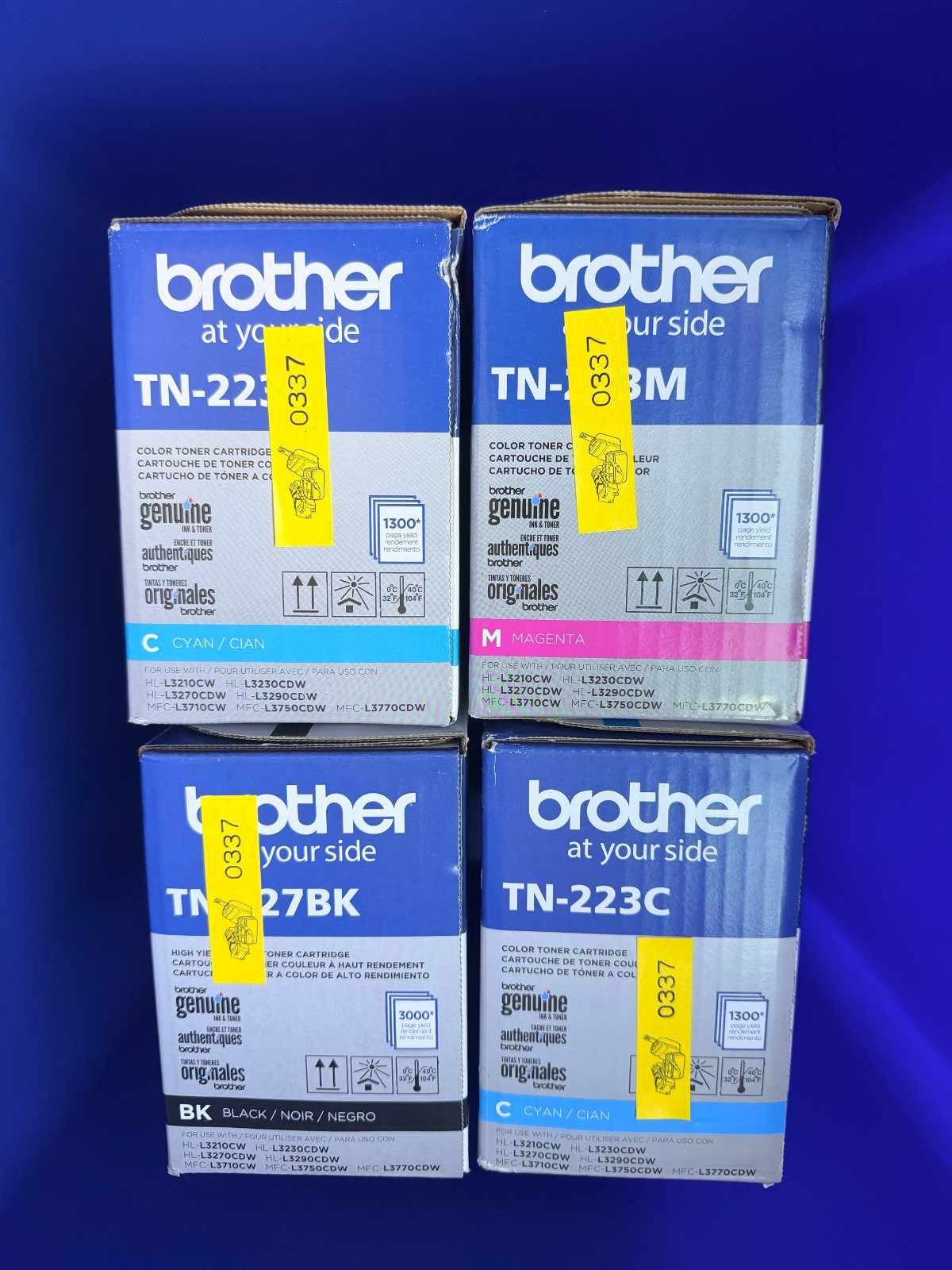 New Original Genuine Brother TN227 TN223 Toner HL3210 3230 BK C C M 4 Pack New Original Genuine Brother TN227 TN223 Toner HL3210 3230 BK C C M 4 Pack