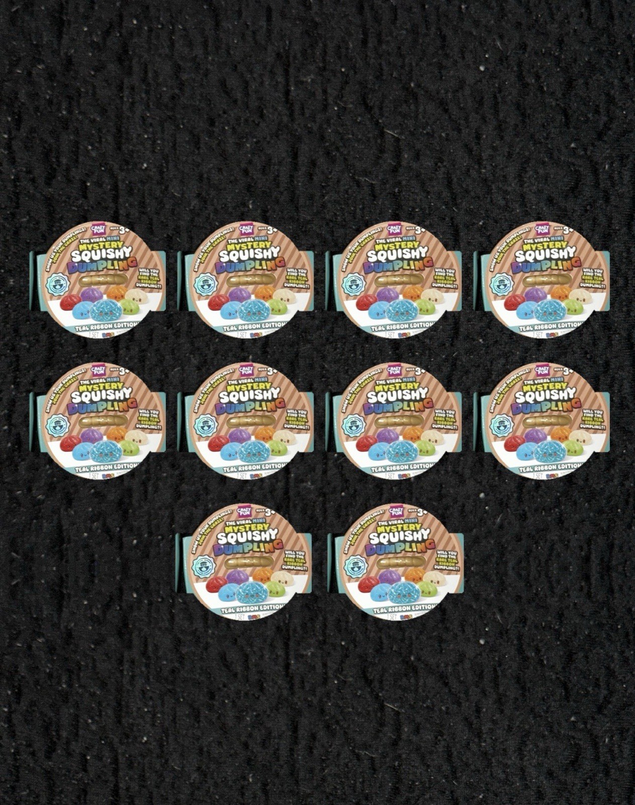 Lot Of 10 Mystery Dumpling Squishy RMS Crazy Fun Mini Teal Ribbon Edition Lot Of 10 Mystery Dumpling Squishy RMS Crazy Fun Mini Teal Ribbon Edition