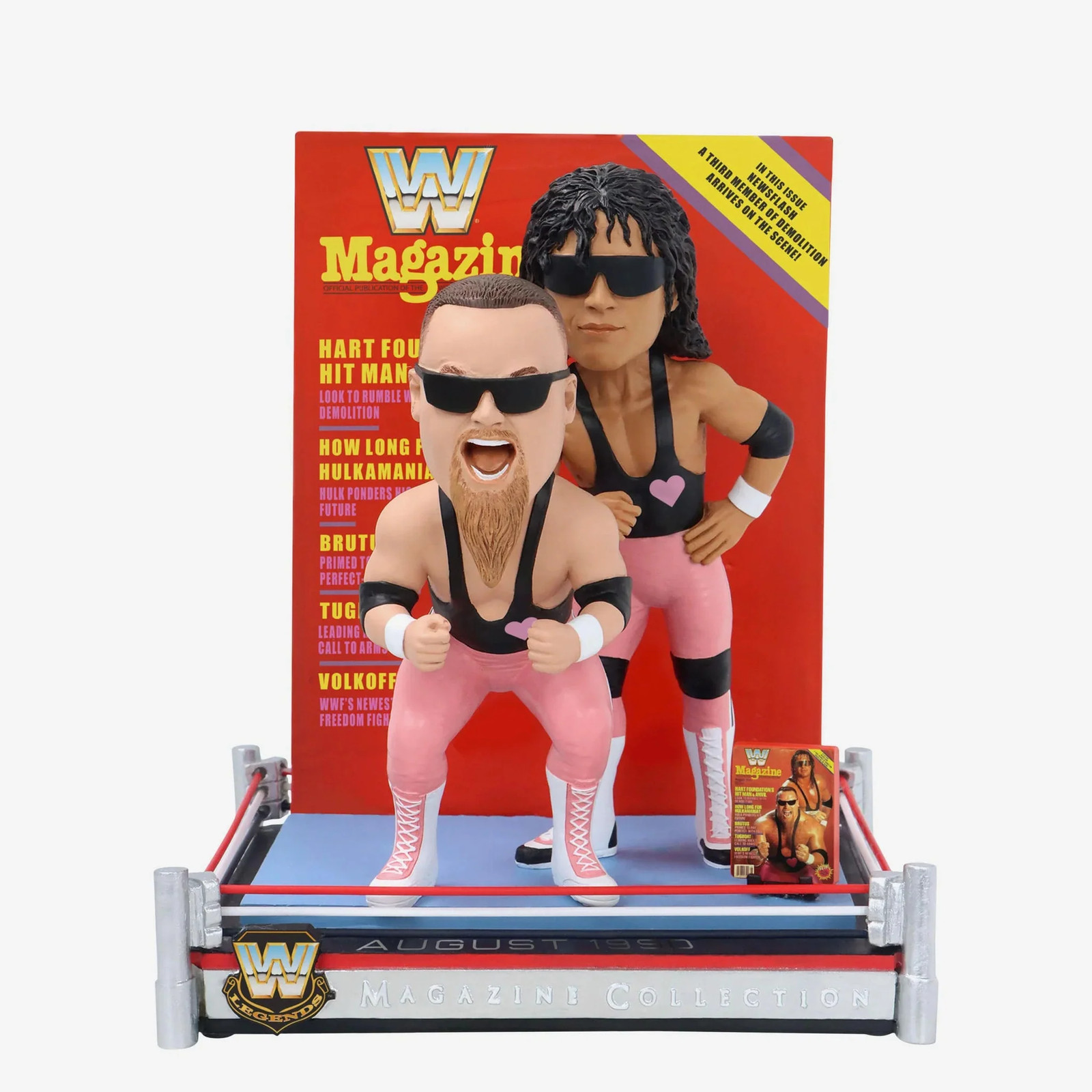 Bret Hit Man Hart Jim The Anvil Neidhart Hart Foundation WWE Magazine Bobblehead Bret Hit Man Hart Jim The Anvil Neidhart Hart Foundation WWE Magazine Bobblehead