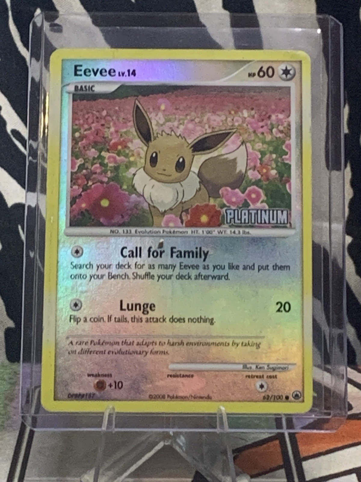 Pokemon TCG Eevee 62/100 Majestic Dawn Set PLATINUM STAMPED REVERSE HOLO Pokemon TCG Eevee 62/100 Majestic Dawn Set PLATINUM STAMPED REVERSE HOLO