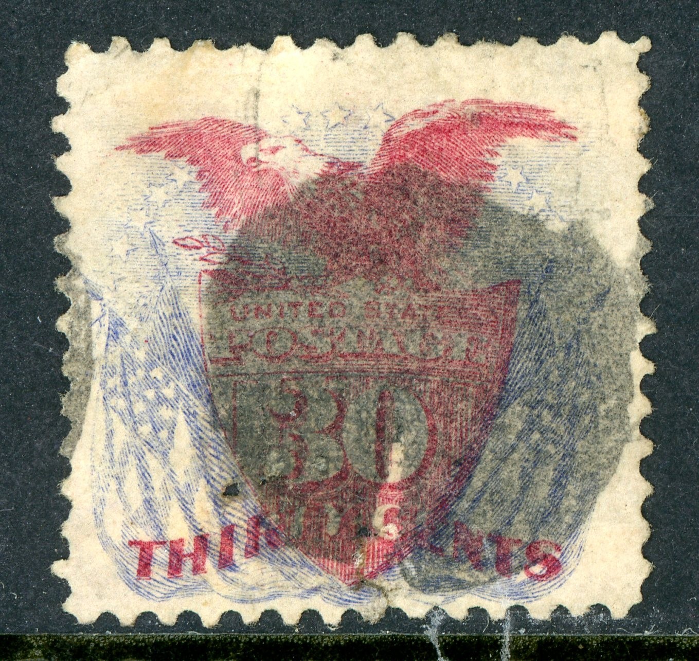 USA 1869 Pictorial 30¢ Eagle & Shield Scott #121 VFU E486 USA 1869 Pictorial 30¢ Eagle & Shield Scott #121 VFU E486