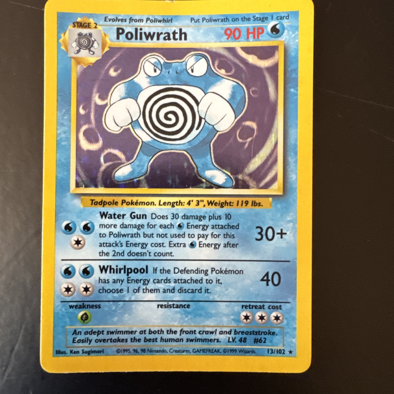 Wizards of the Coast Poliwrath 13/102 Base Set Holo Rare English 1999
