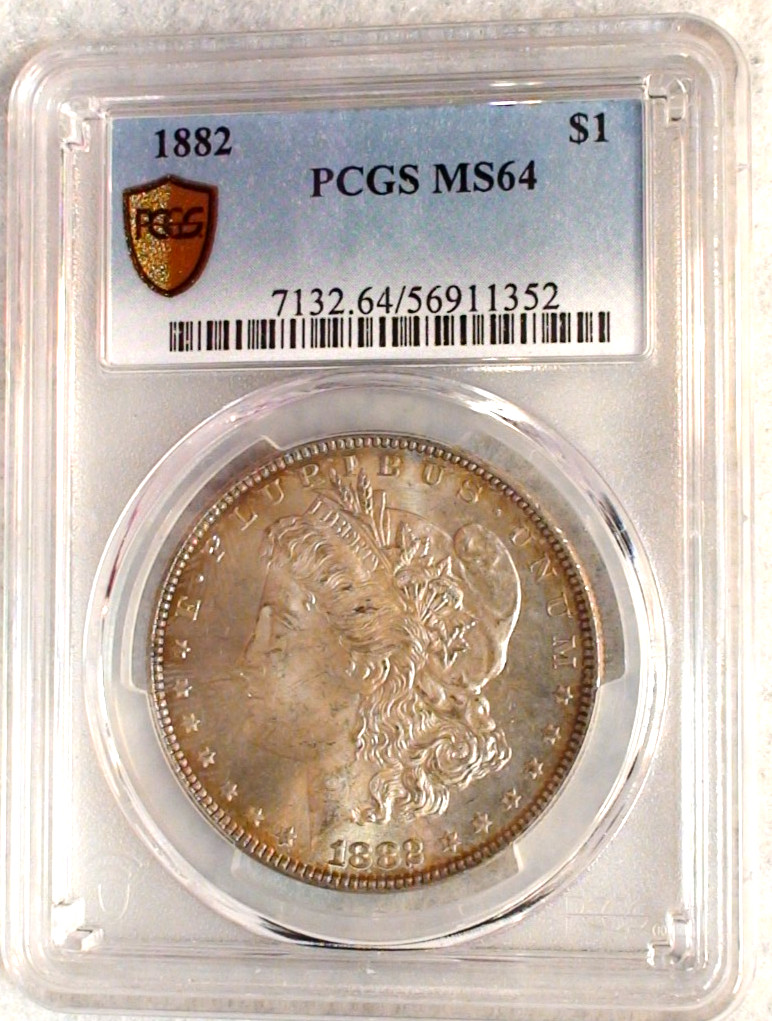 1882 P Morgan Silver Dollar PCGS MS64 NEAR GEM  BETTER DATE $1 Coin BUY IT NOW