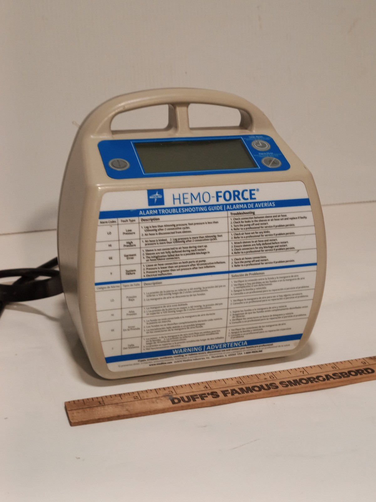 Medline HEMO-FORCE intermittent compression pump DVT therapy as shown