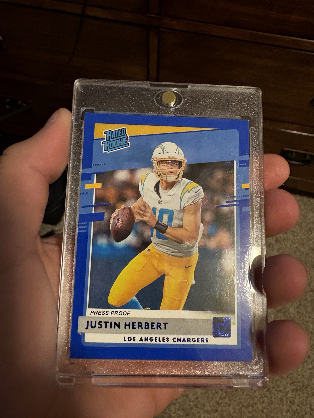 2020 Panini Donruss - Rated Rookie Justin Herbert #303 Press Proof Blue (RC)