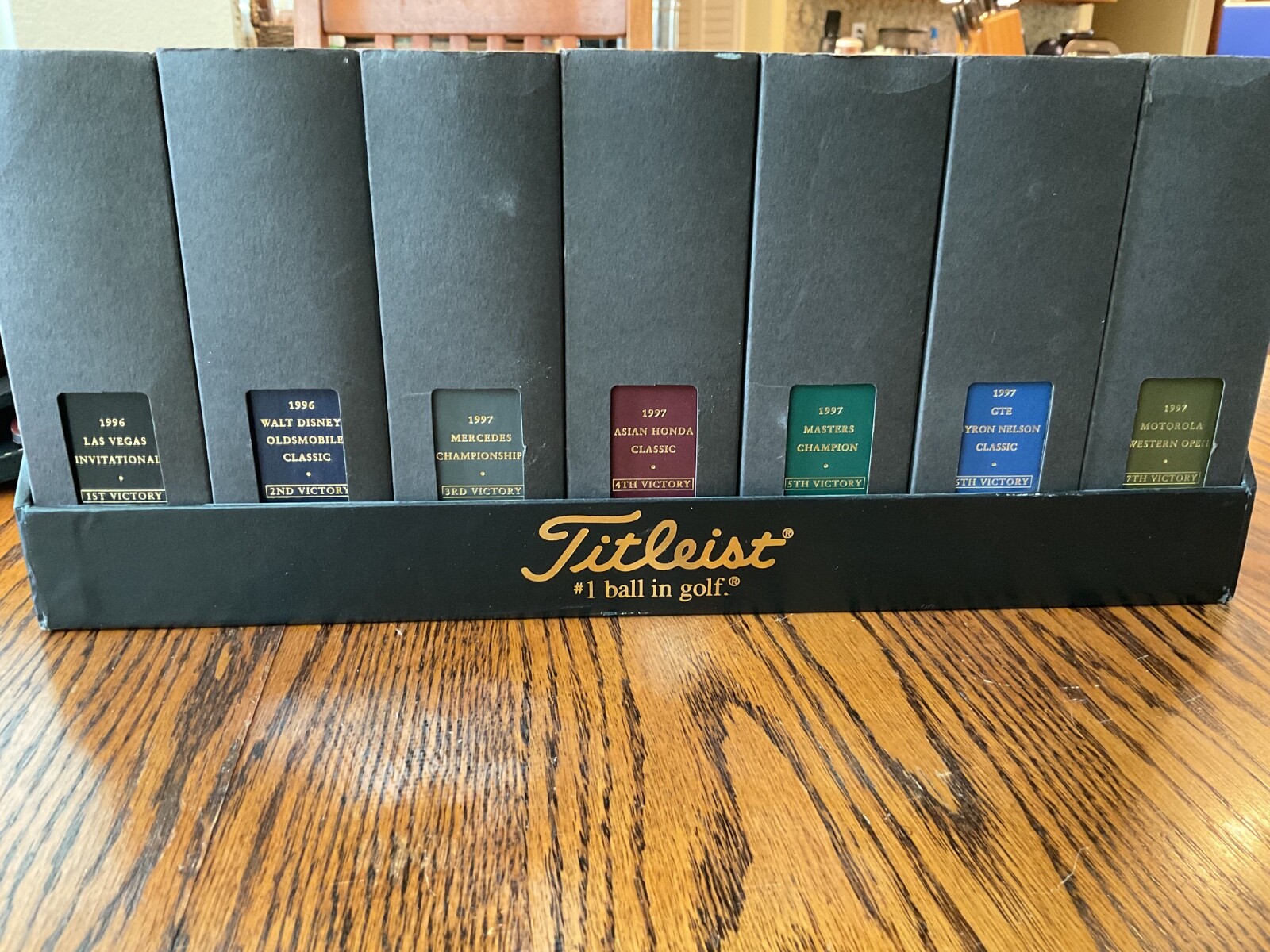 Tiger Woods 1996-1997 PGA TOUR Wins Titleist Golf Ball Collection Boxed Set Tiger Woods 1996-1997 PGA TOUR Wins Titleist Golf Ball Collection Boxed Set