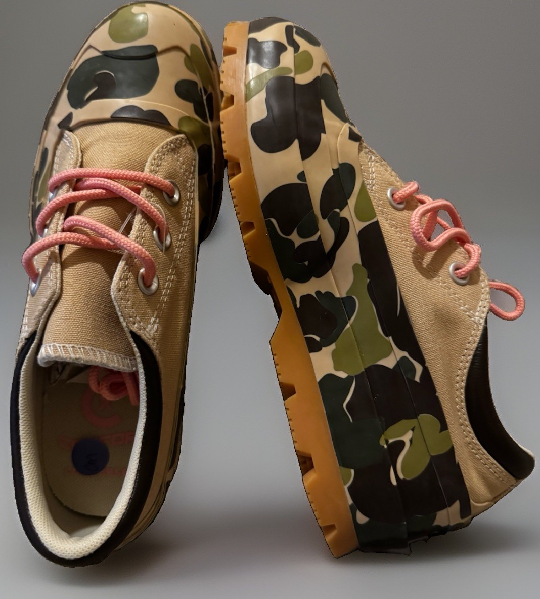 Vtg Rare Converse All Star Lug Sole Camo Sneaker Sample Not For Resale Low 9Z