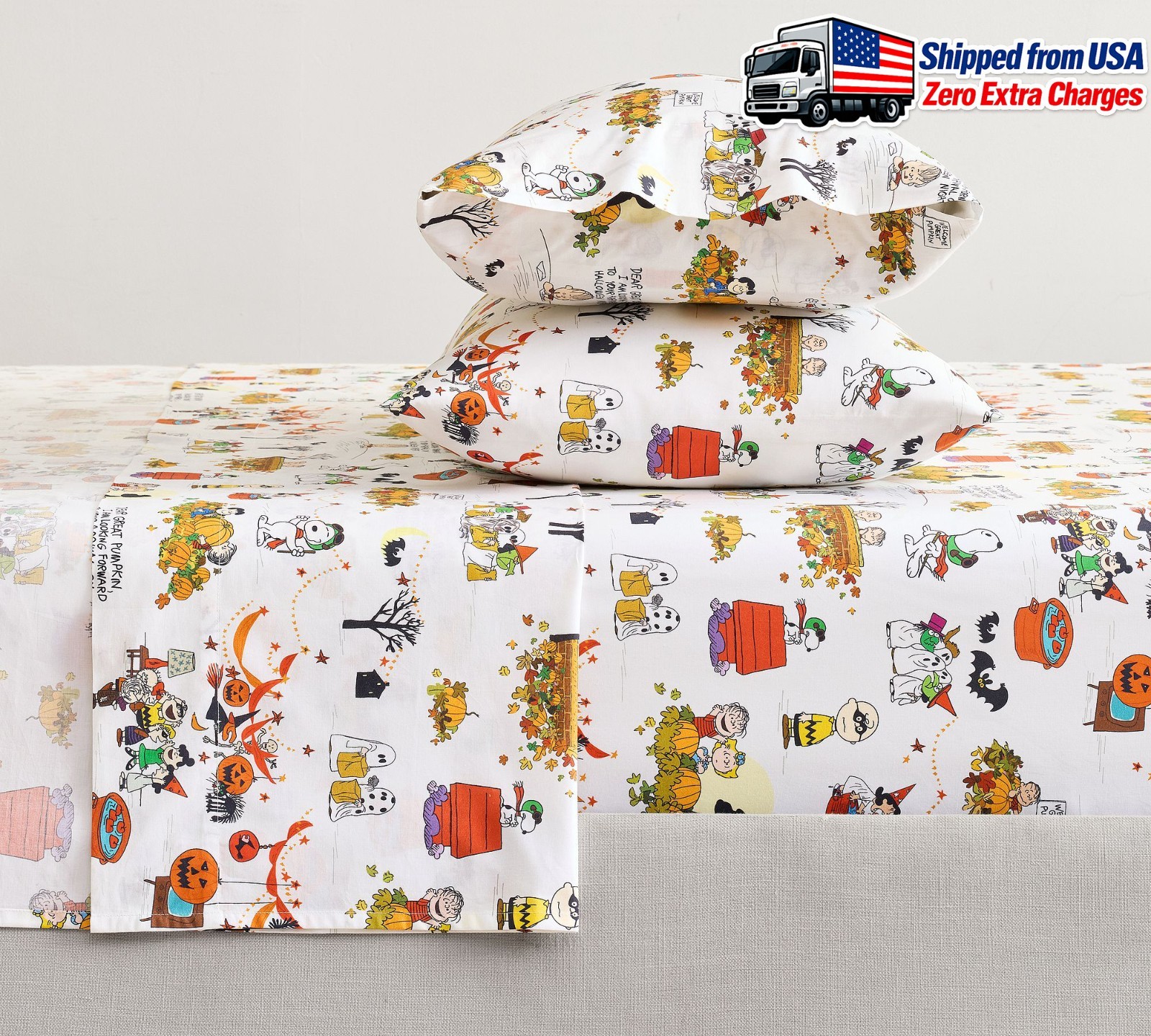 Pottery Barn Peanuts Great Pumpkin Sheet Set