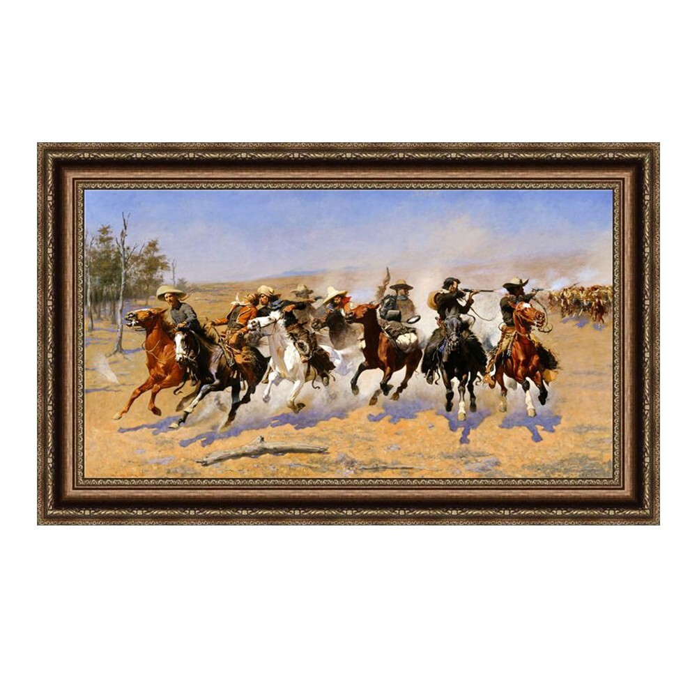 Framed Canvas Giclee Print A Dash for The Timber by Frederic Remington 24