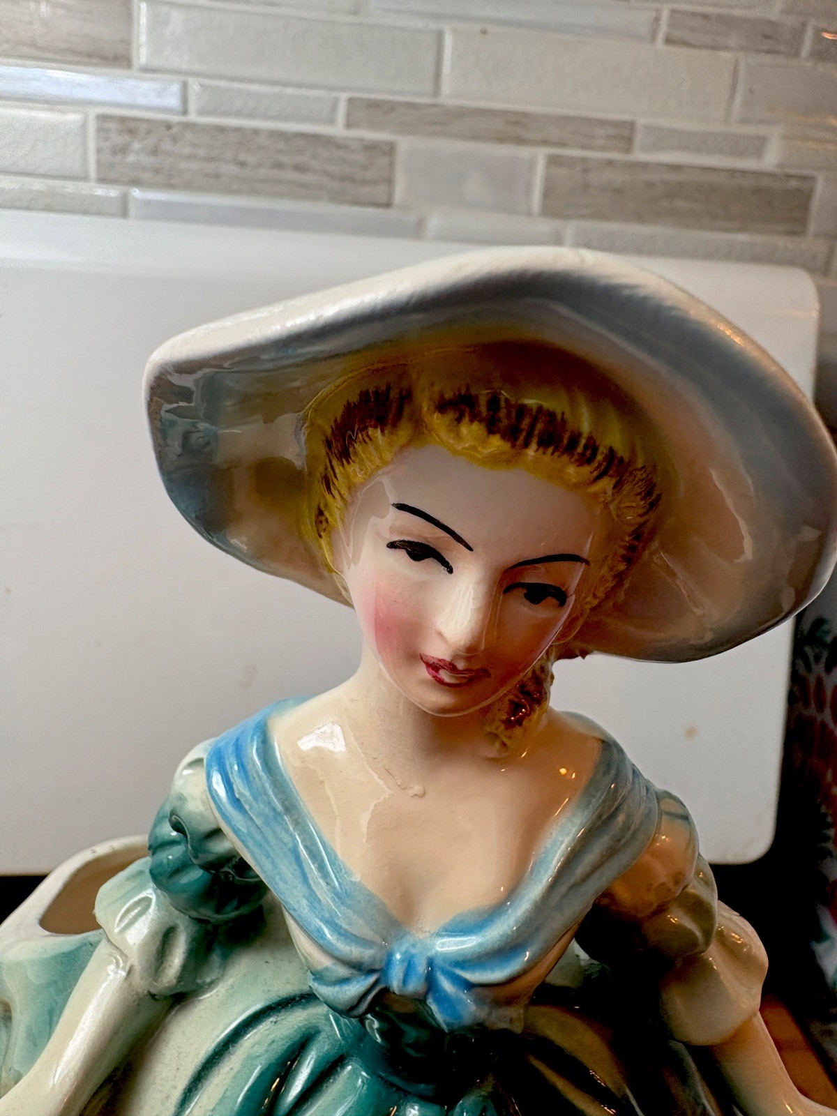 Vintage Lady in Blue dress Rubens Japan 4158 Planter Southern Belle PLANTER NICE Vintage Lady in Blue dress Rubens Japan 4158 Planter Southern Belle PLANTER NICE