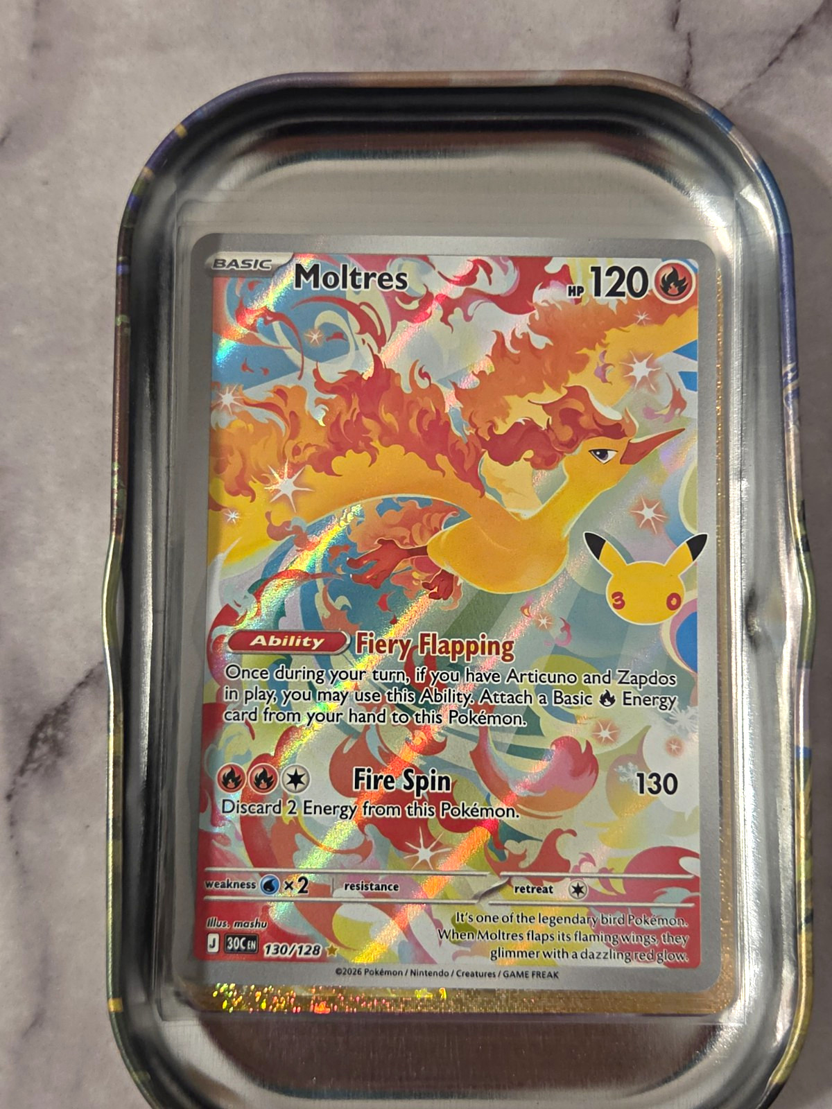 Moltres 130/128 - 30th Celebration IR - Near Mint Moltres 130/128 - 30th Celebration IR - Near Mint