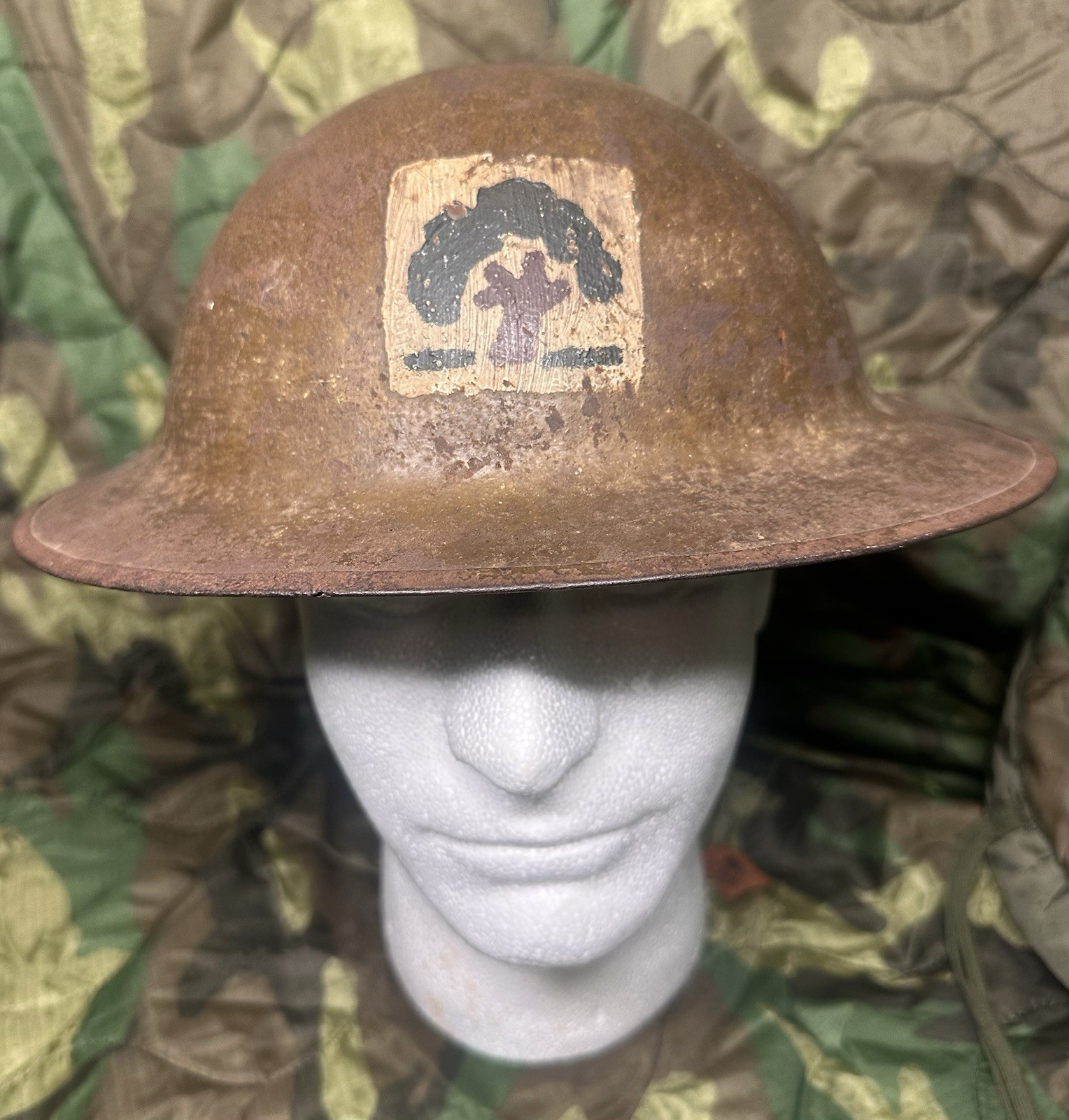 WWI  26th Infantry Division M1917 Helmet Original (Please read Description)