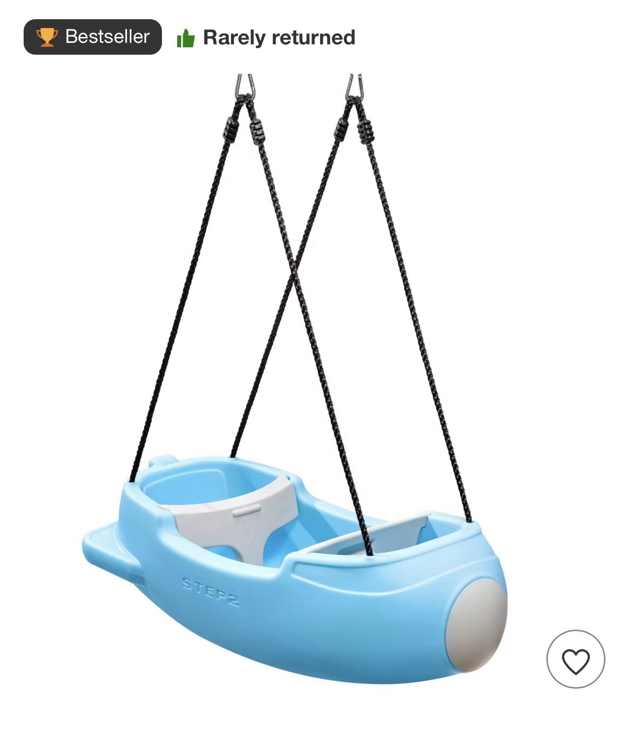 Step2 Signature Rocket Swing for Two: Toddler & Baby Outdoor Double Swing Step2 Signature Rocket Swing for Two: Toddler & Baby Outdoor Double Swing