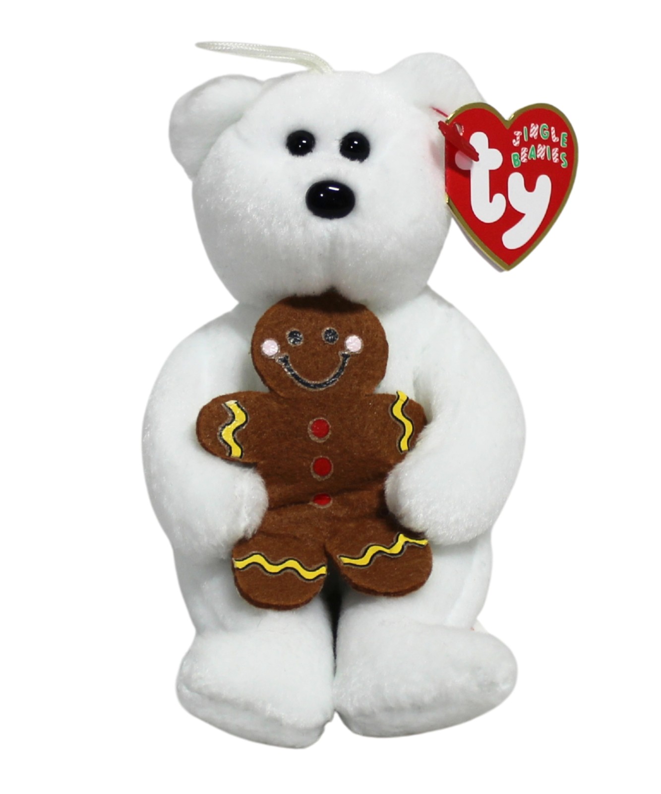 Ty Jingle Beanies - Goody the Polar Bear with Gingerbread Man, MWMT