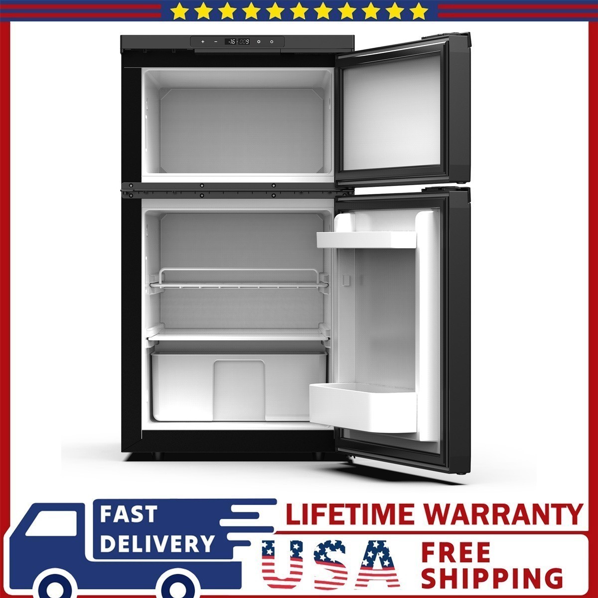 RV Refrigerator with APP Control AC110 DC 12V 110V 12V/24V Compressor 2 Door
