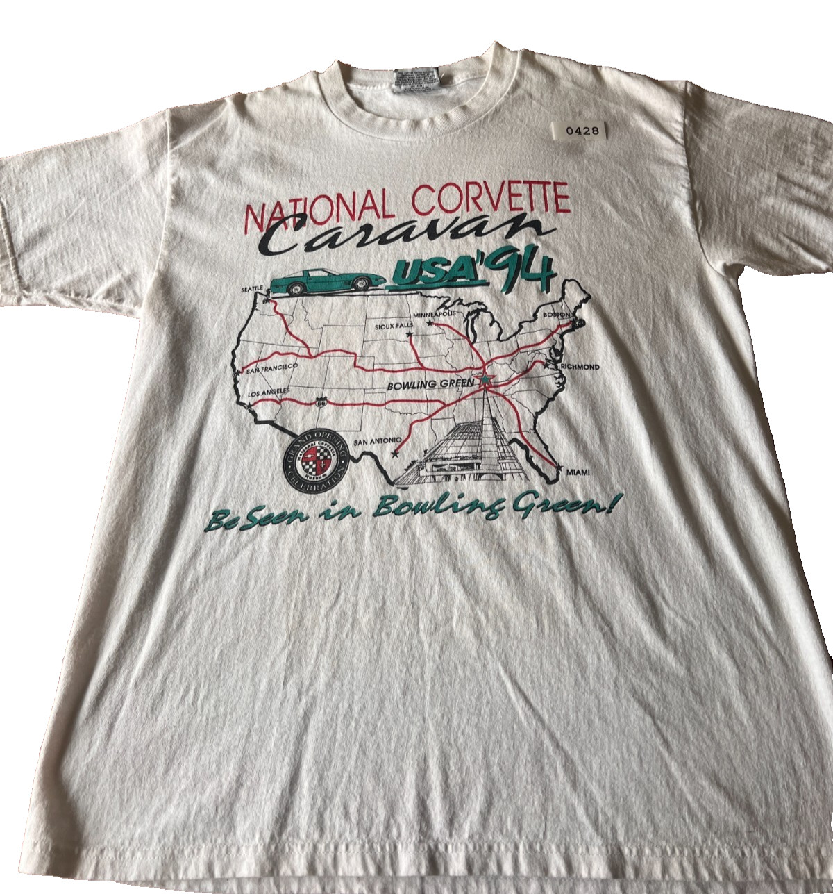 Vintage 1994 National Corvette Caravan USA T-Shirt Lee Total Cotton XL Vintage 1994 National Corvette Caravan USA T-Shirt Lee Total Cotton XL