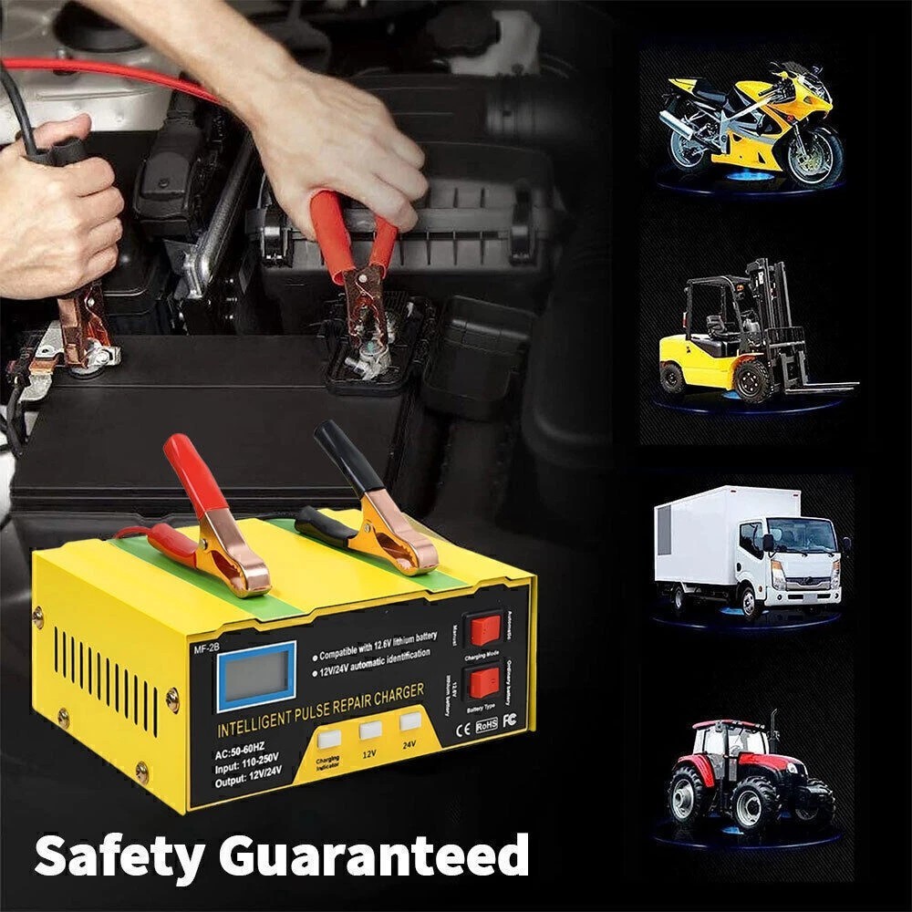 Car Battery Charger Heavy Duty 12V/24V Smart Automatic Intelligent Pulse Repair⭐ Car Battery Charger Heavy Duty 12V/24V Smart Automatic Intelligent Pulse Repair⭐