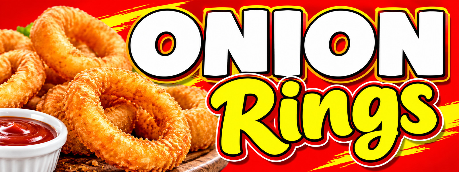 3ft x 8ft ONION RINGS  BannerFREE SHIPPING (CAN BE PERSONALIZED)