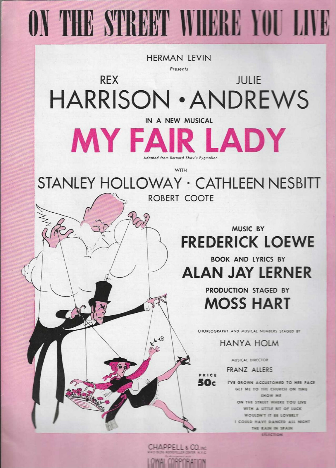 ON THE STREET WHERE YOU LIVE Lerner & Loewe MY FAIR LADY 1956 Julie Andrews