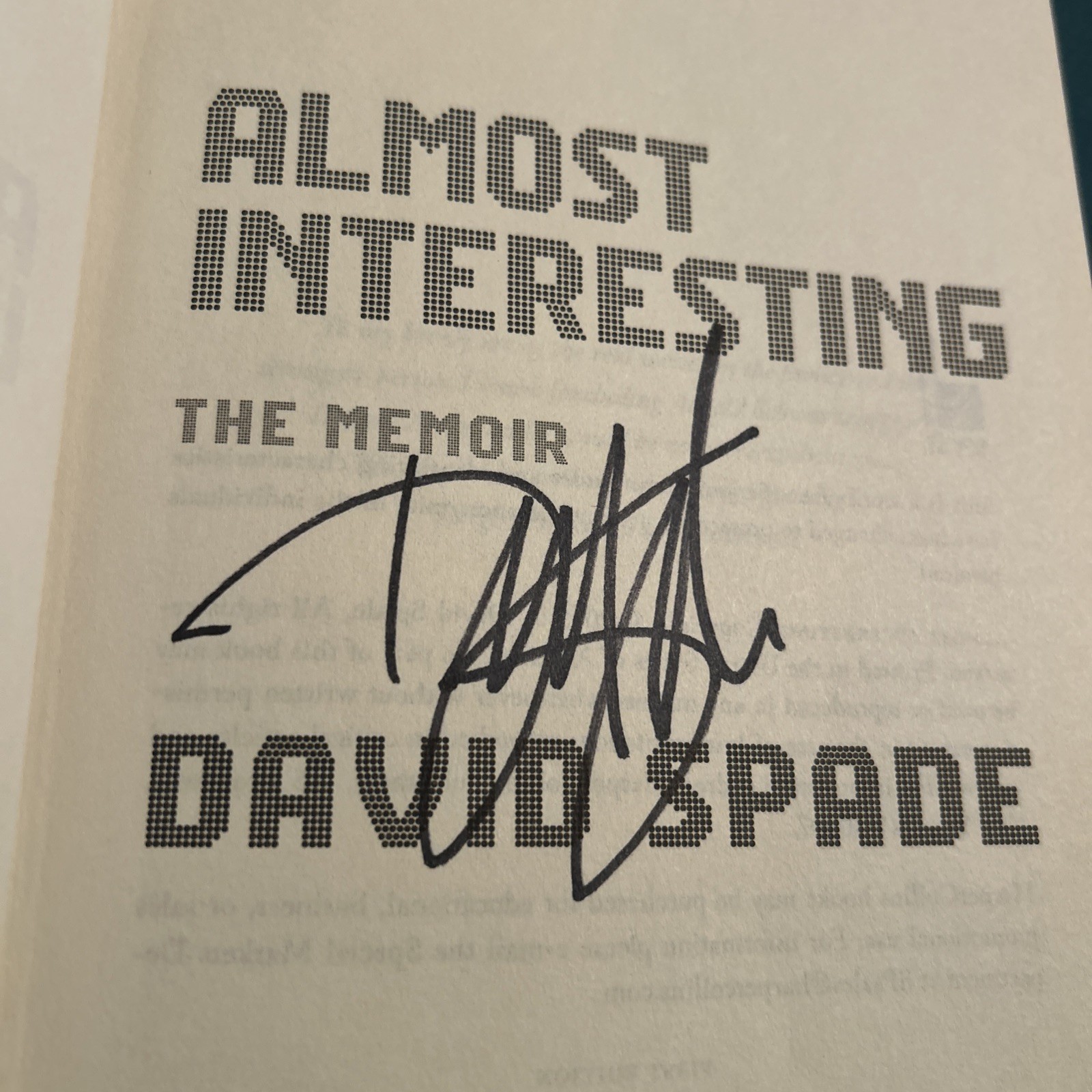 DAVID SPADE AUTOGRAPHED \