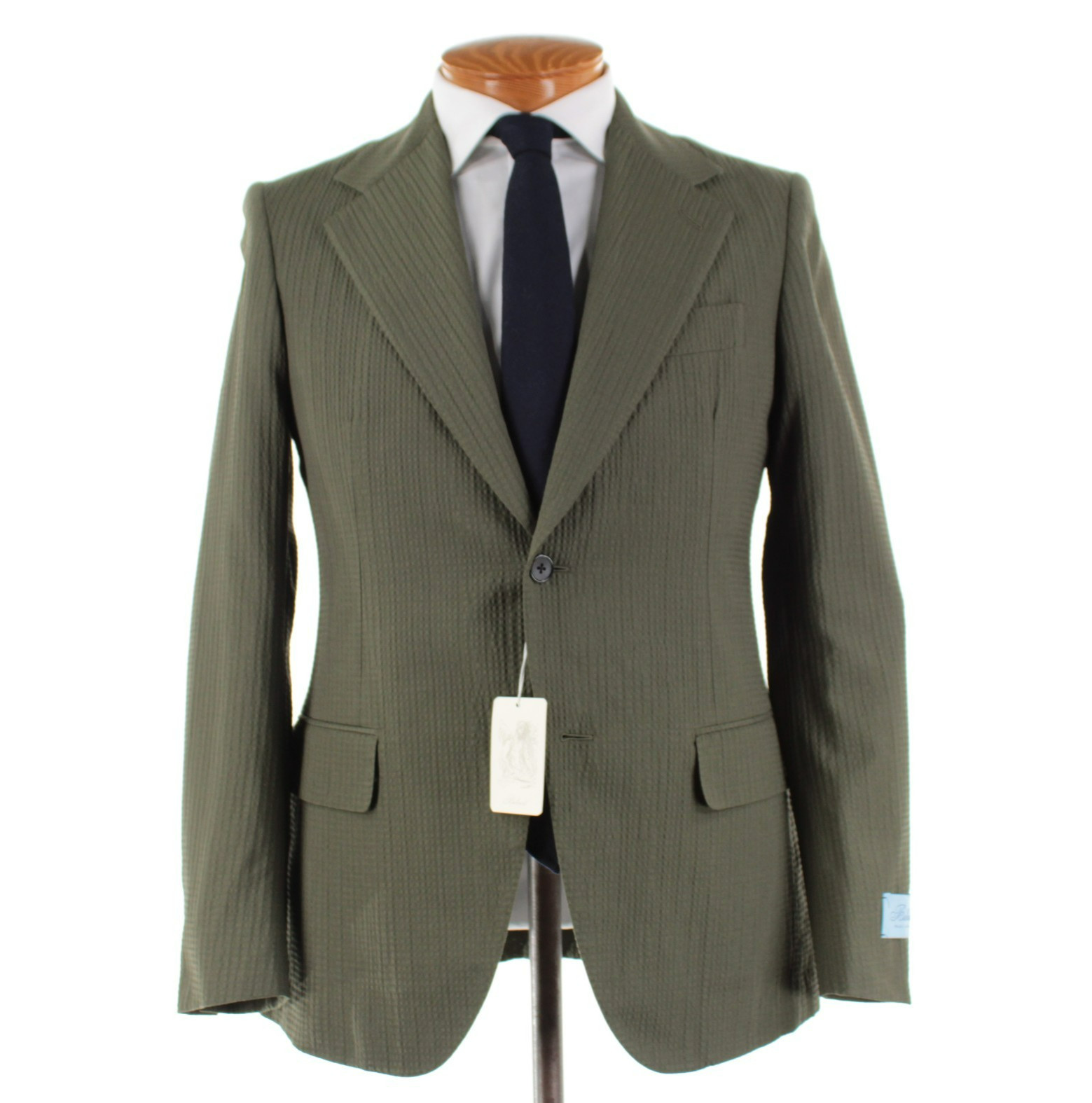 Belvest NWD Cotton Blend Sport Coat Size 48R (38R US) In Green Seersucker Belvest NWD Cotton Blend Sport Coat Size 48R (38R US) In Green Seersucker
