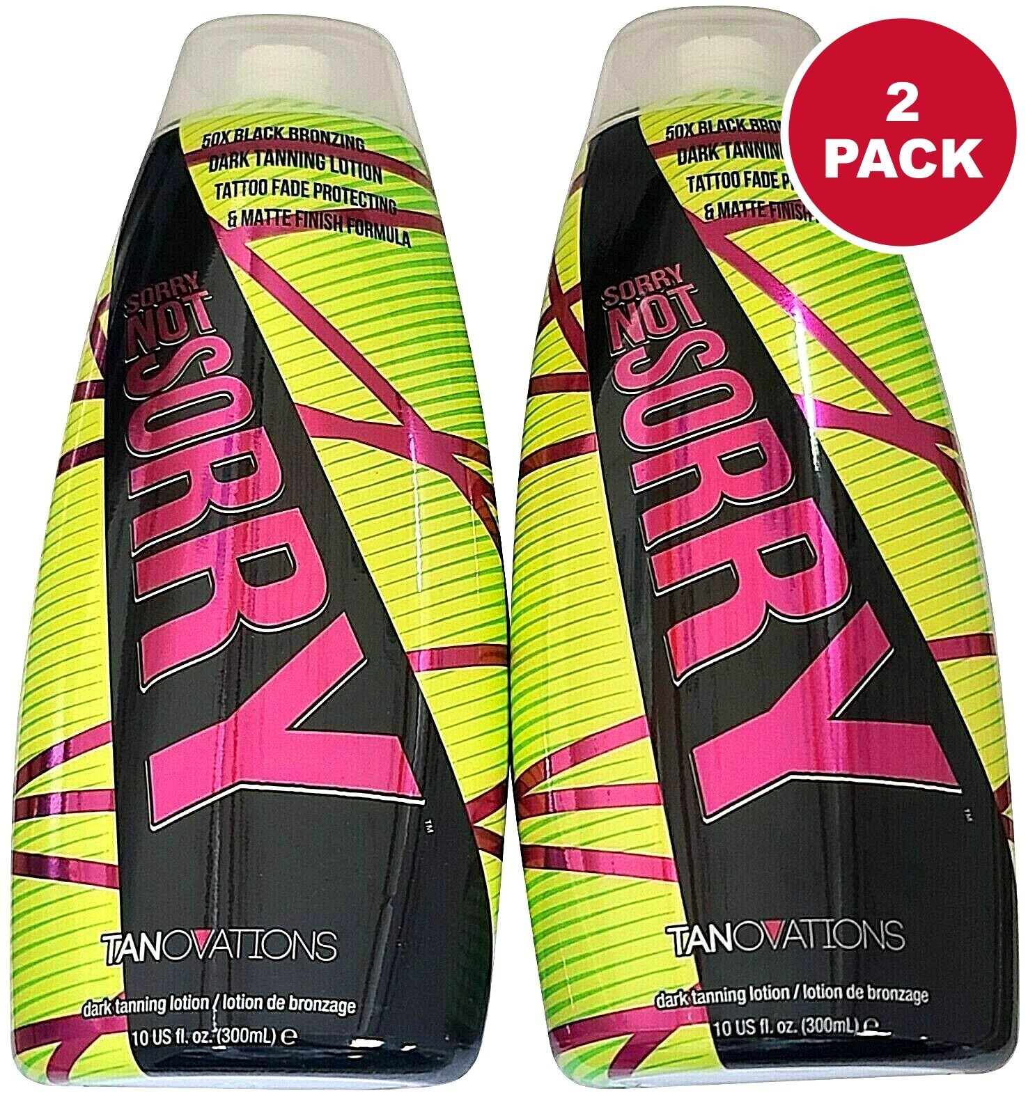Lot of 2 Ed Hardy SORRY NOT SORRY 50x Bronzer Tanning Bed Lotion  10 oz
