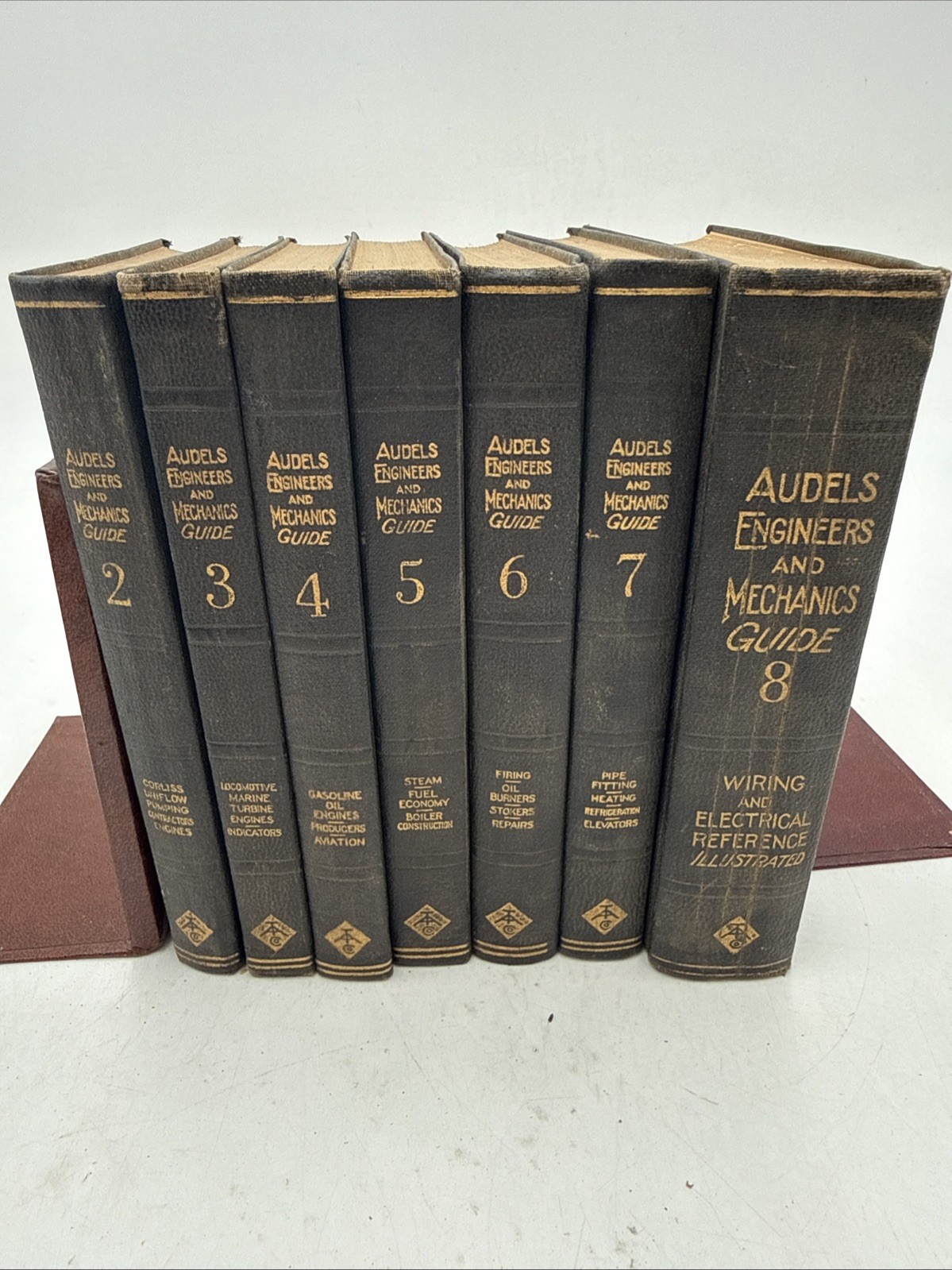Vtg Audels Engineers and Mechanics Guide Volumes 2-8 Book Set 7 Volumes 1921 VGC