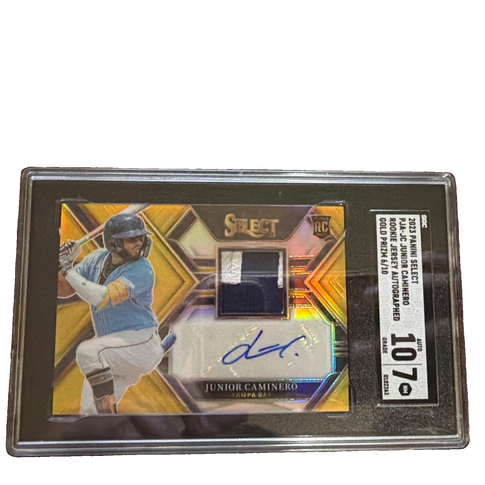 2023 Select JUNIOR CAMINERO Gold Prizm RC Patch Auto 6/10 SGC 7 10 Pop 1/1 MVP? 2023 Select JUNIOR CAMINERO Gold Prizm RC Patch Auto 6/10 SGC 7 10 Pop 1/1 MVP?