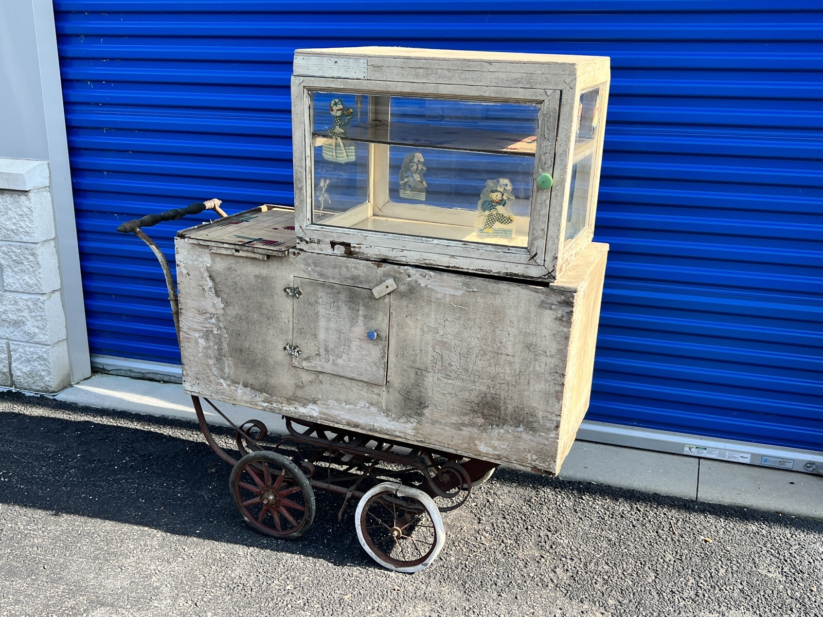 Antique 19th C Chicago Food Vendor Cart Vintage White Street Hawker Display 1930 Antique 19th C Chicago Food Vendor Cart Vintage White Street Hawker Display 1930