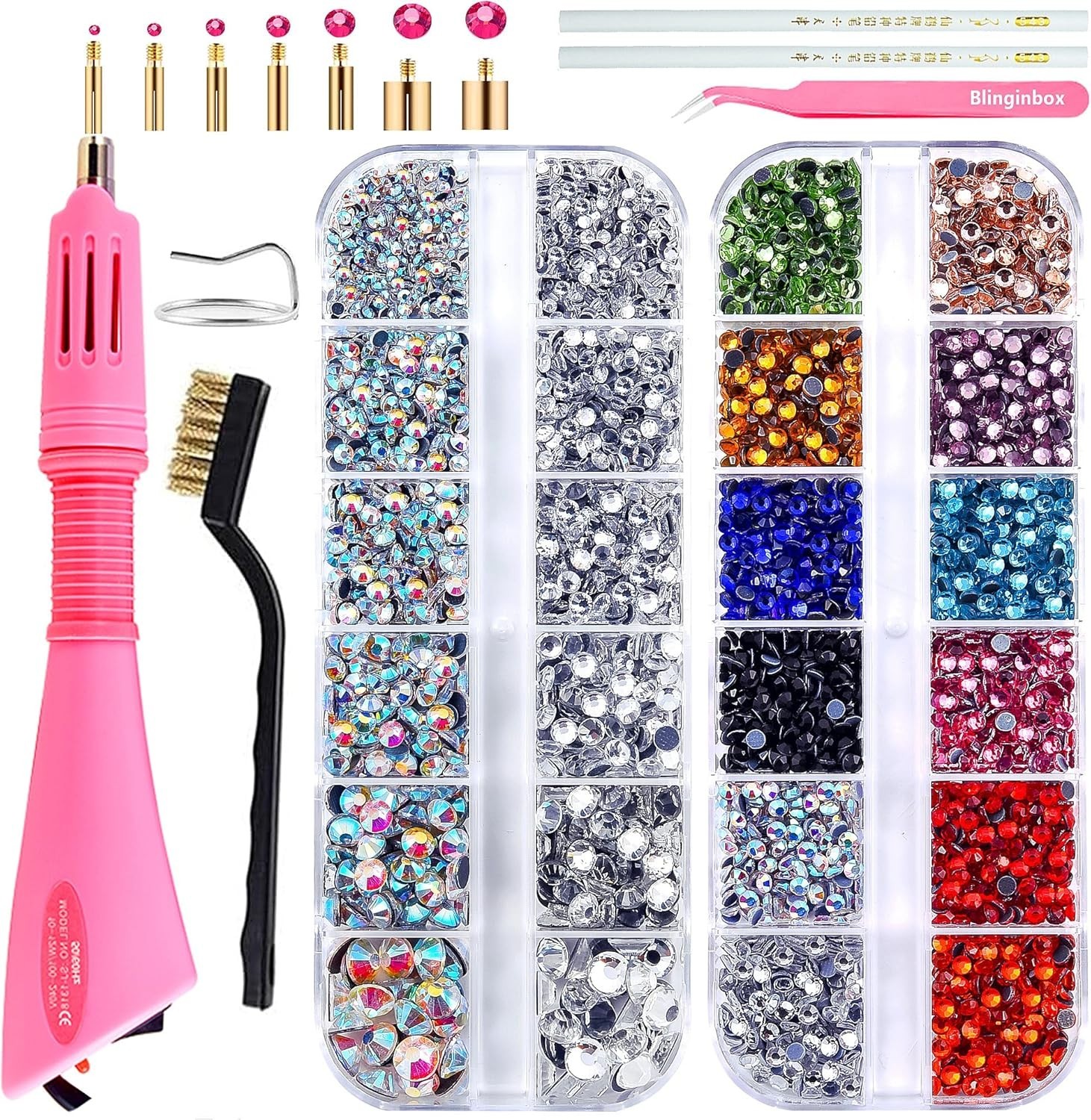 Hotfix Rhinestone Setter, Hot Fix Applicator Tool Bedazzler Kit with Rhinestones Hotfix Rhinestone Setter, Hot Fix Applicator Tool Bedazzler Kit with Rhinestones