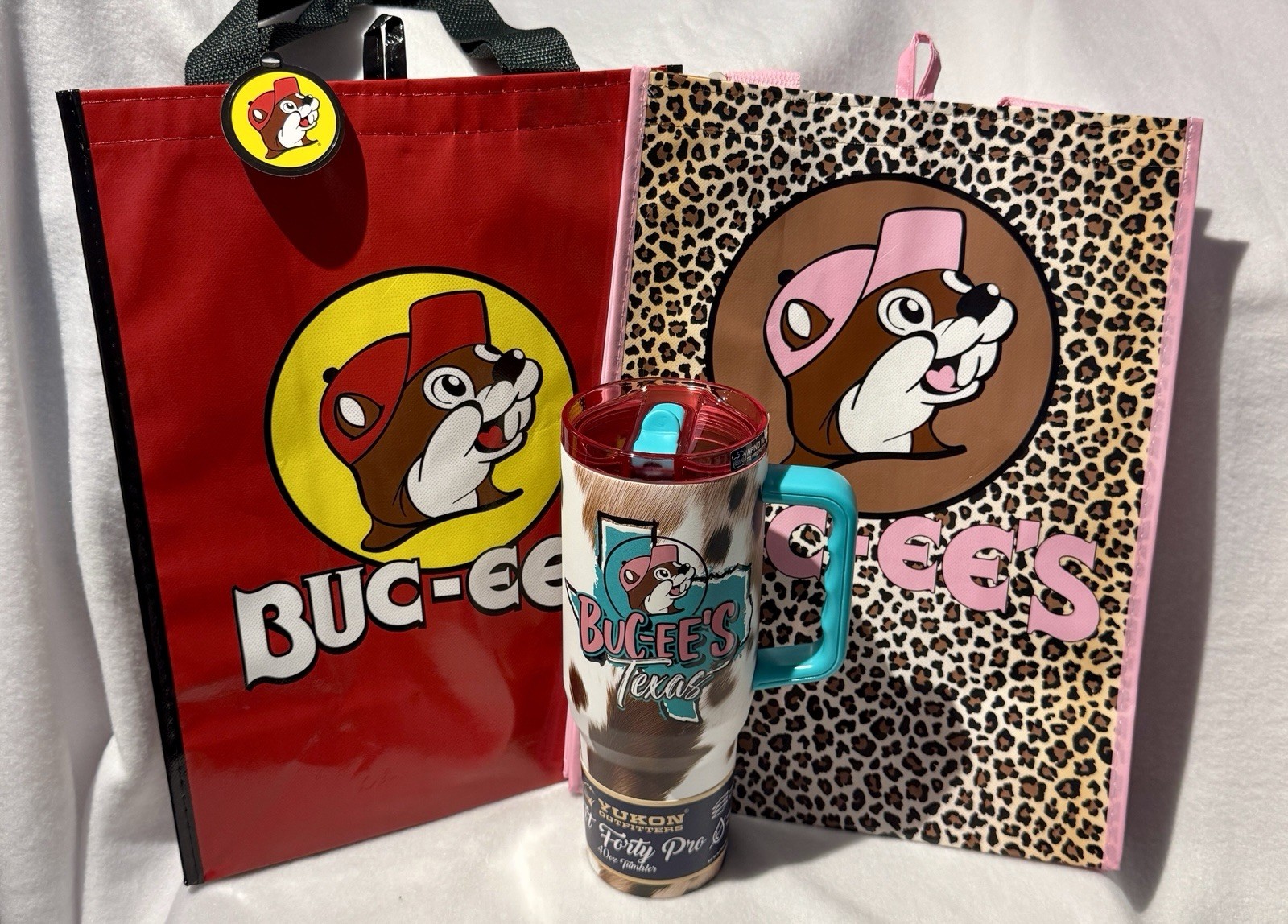 Buc-ee’s 40oz Texas Cow Print Tumbler/Shopper Bag Bundle. SHIPS NEXT BUS. DAY
