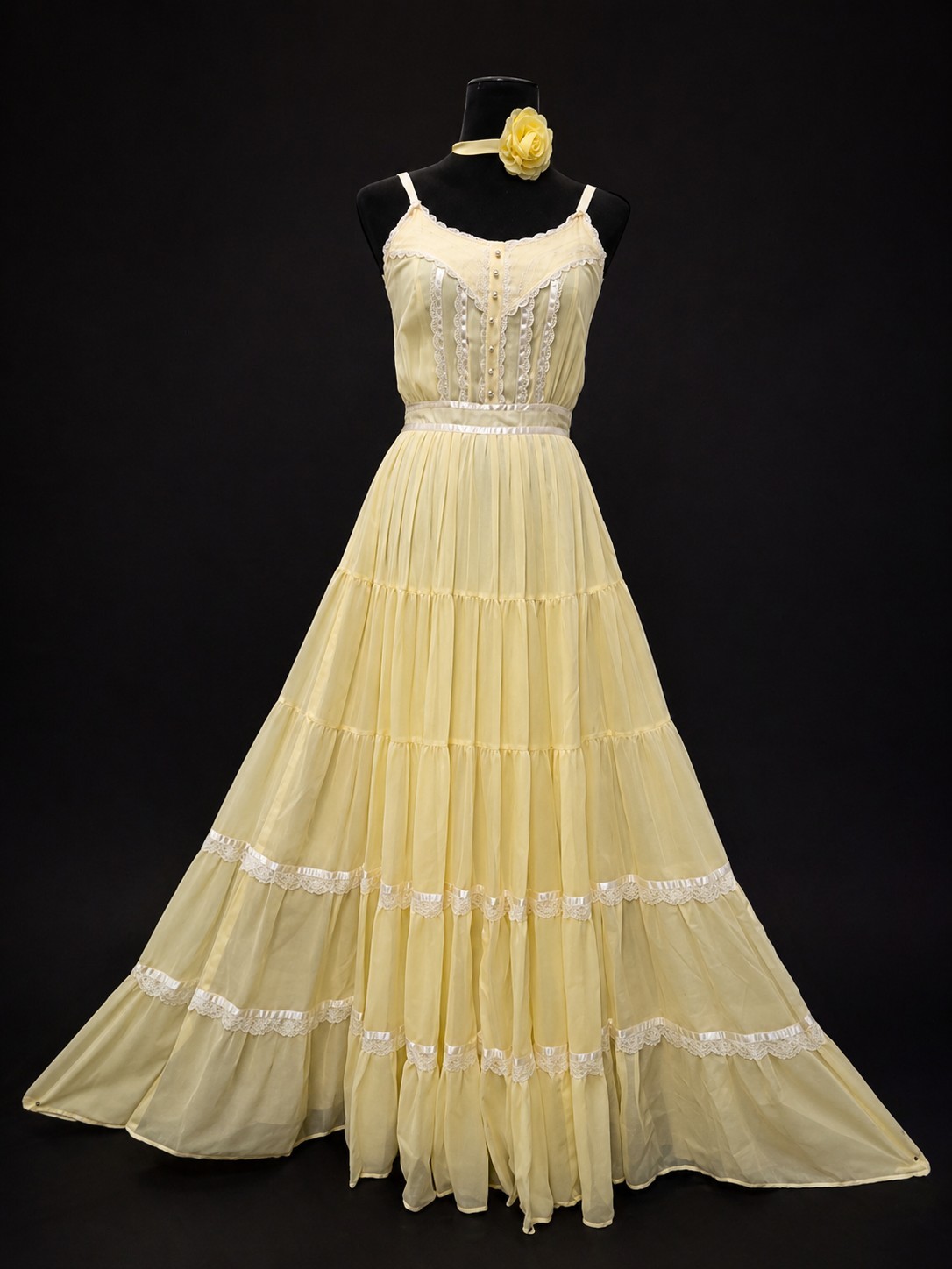 VTG 70s Gunne Sax Yellow Prairie Sundress Cottage Country Maxi VTG 70s Gunne Sax Yellow Prairie Sundress Cottage Country Maxi