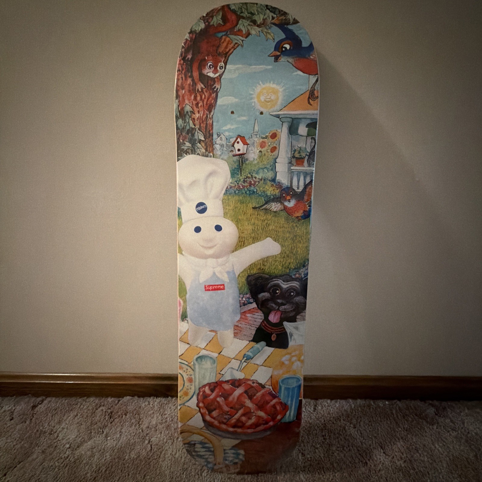 FW22 SUPREME PILLSBURY DOUGHBOY SKATEBOARD DECK PICNIC BOX LOGO STICKER RED