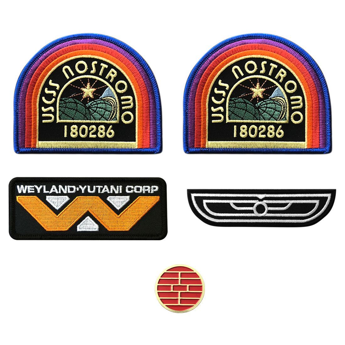 Alien Movie U.S.C.S.S Nostromo Flight Wings Yutani Patch [5PC-with Nostromo Pin]
