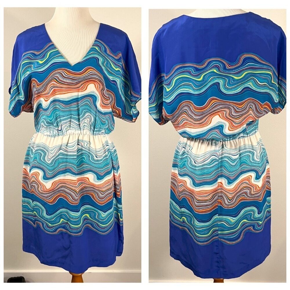 Trina Turk Caspian Agate Swirl Silk Dress Size 8 Trina Turk Caspian Agate Swirl Silk Dress Size 8