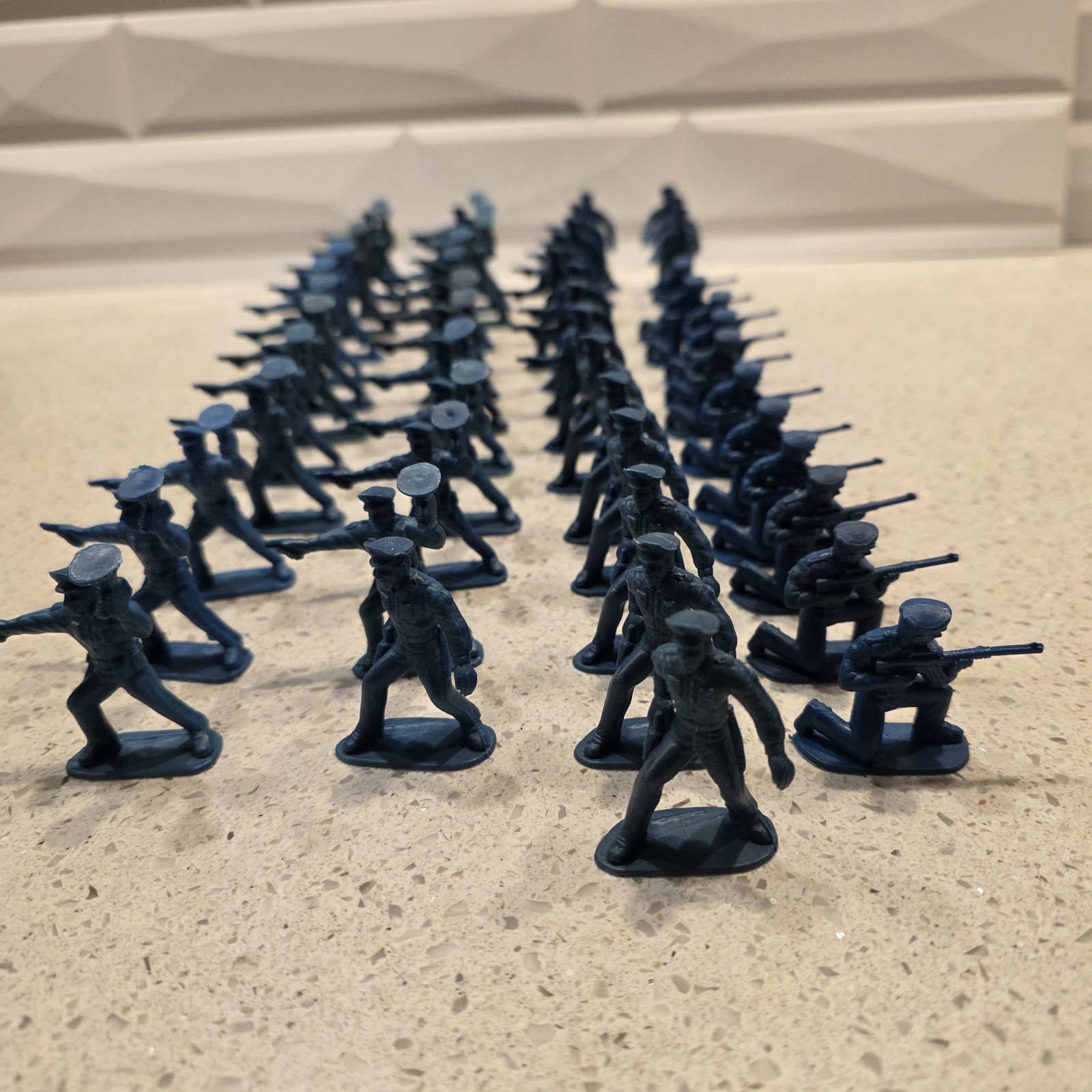 Vtg 52 Pcs Blue Plastic Police Men Cops Officers 2\ Vtg 52 Pcs Blue Plastic Police Men Cops Officers 2\