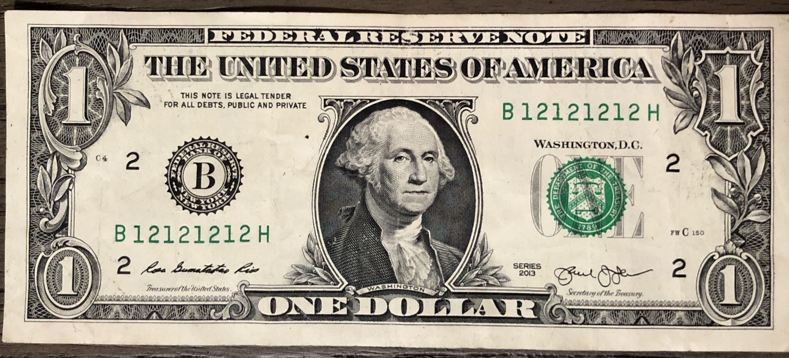 Super Repeater Binary Note Very Rare $1 Dollar Bill #12121212 Super Repeater Binary Note Very Rare $1 Dollar Bill #12121212