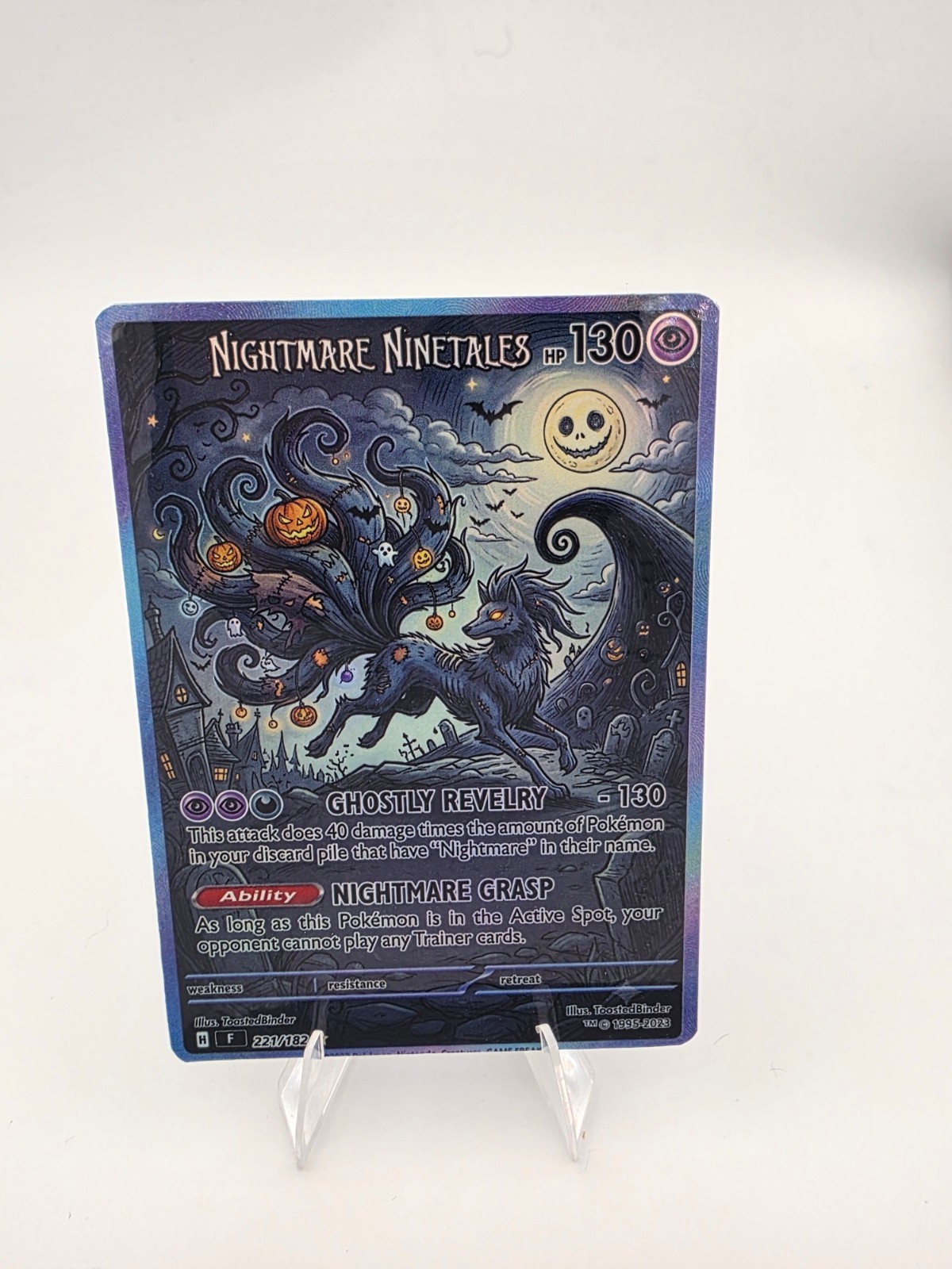 CUSTOM FAN ART Nightmare Ninetails Holo Card CUSTOM FAN ART Nightmare Ninetails Holo Card