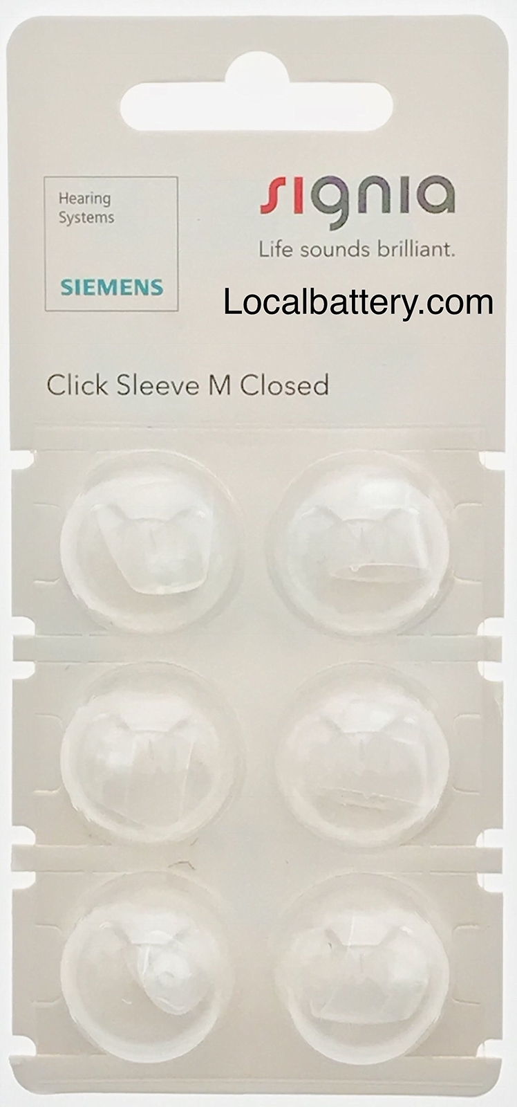 Signia Medium Closed Click Sleeves for RIC and SILK Products. Formerly Siemens.