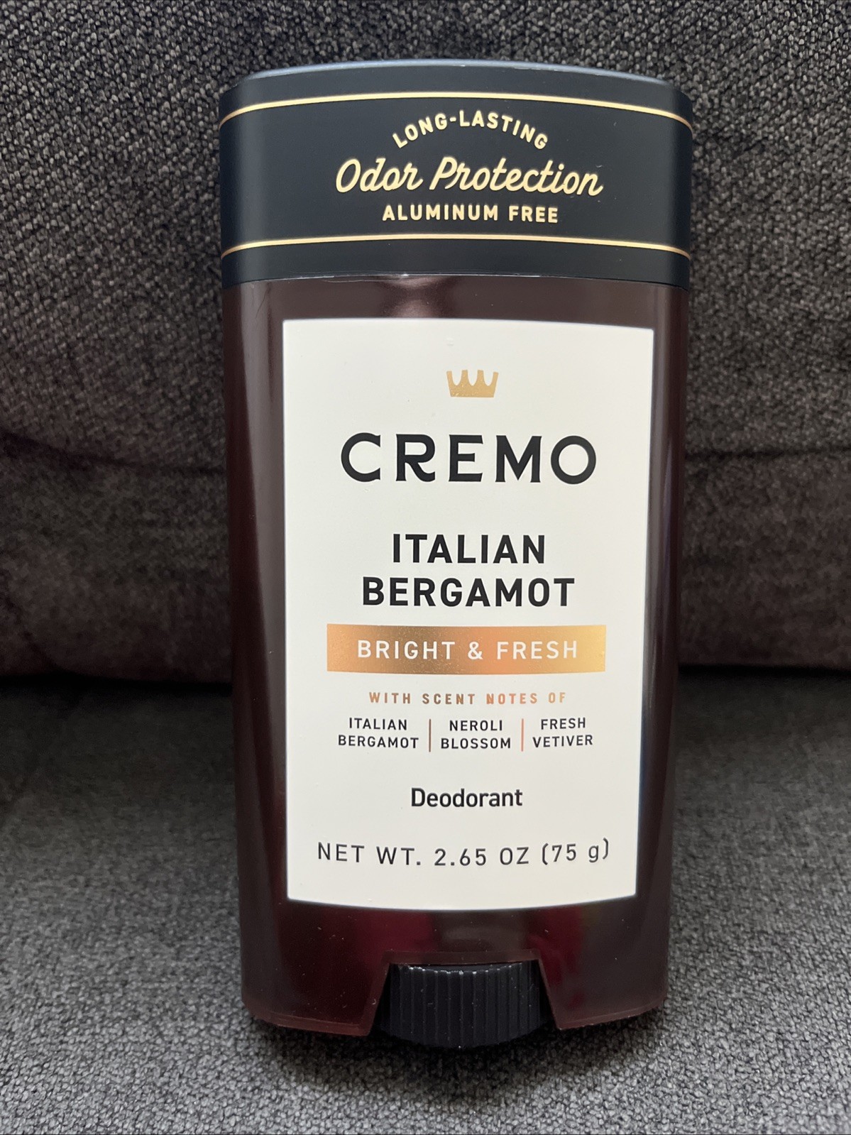 Cremo Italian Bergamot Deodorant Mens Aluminum Free 2.65 oz Long Lasting NEW