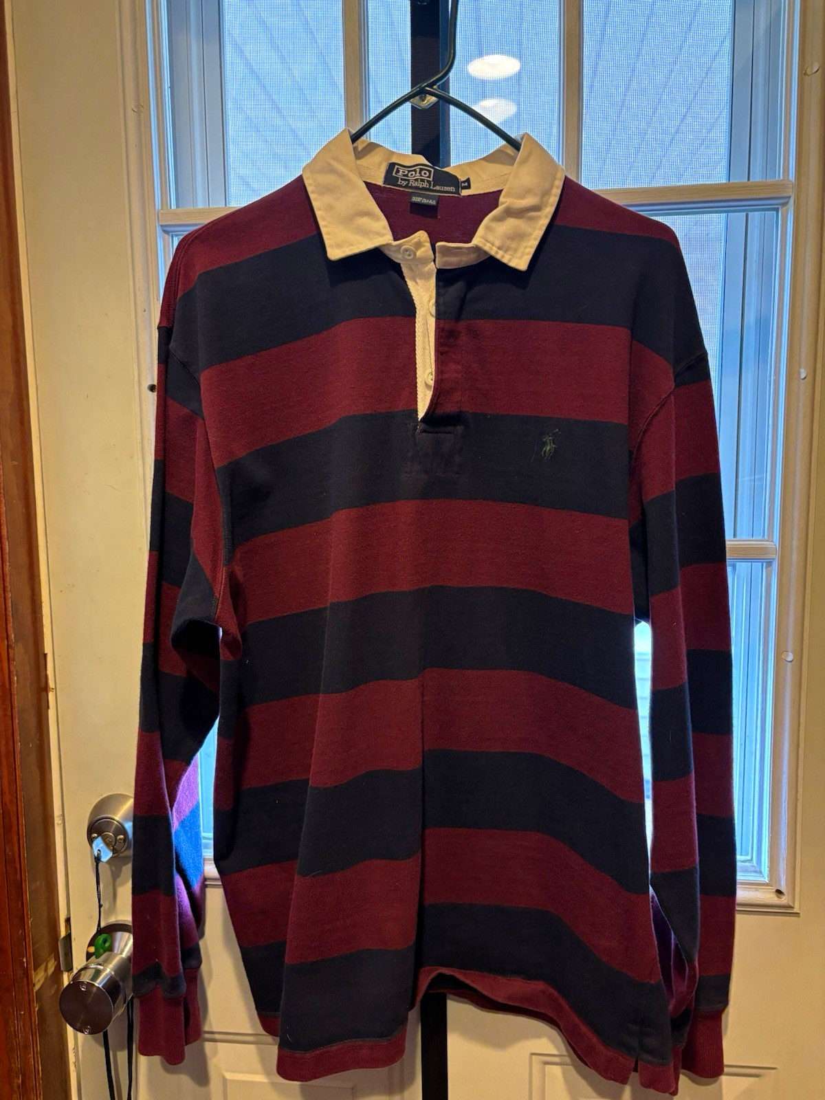 VINTAGE RARE Polo by Ralph Lauren Made in USA 100% Cotton Striped Rugby Polo EUC VINTAGE RARE Polo by Ralph Lauren Made in USA 100% Cotton Striped Rugby Polo EUC