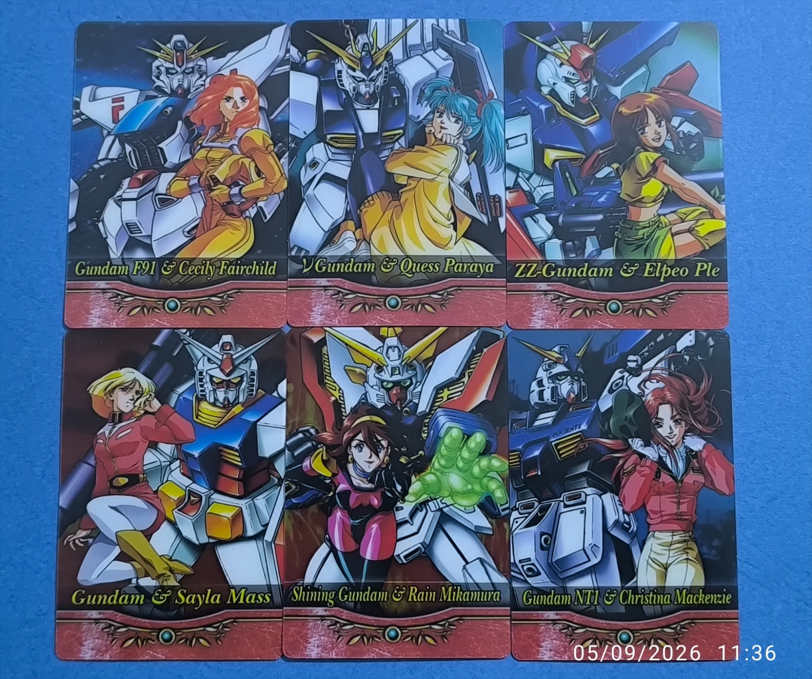 Vintage Gundam Anime Card Lot Set of 6 Ceicy Fairchild Quess Paraya Sayla Mass