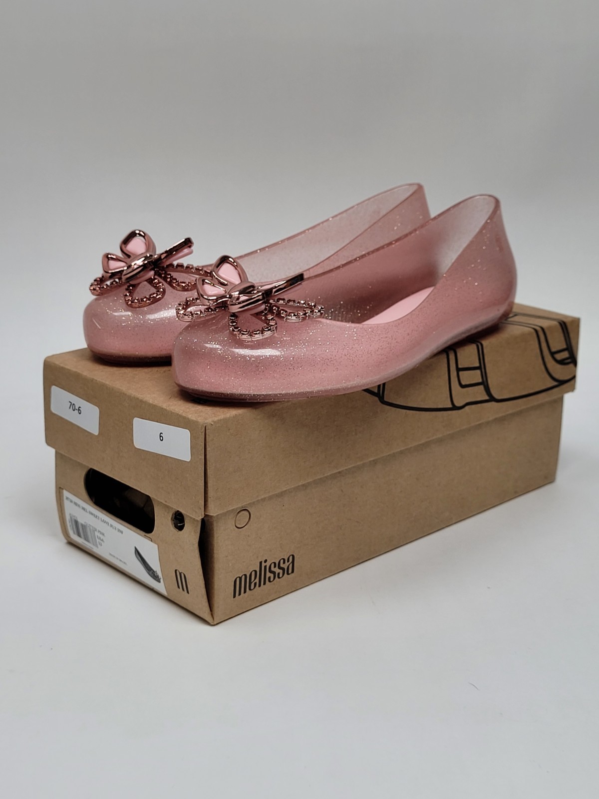 Little Girls Mini Melissa Sweet Love Butterfly Dressy Flats Youth Child toddler Little Girls Mini Melissa Sweet Love Butterfly Dressy Flats Youth Child toddler