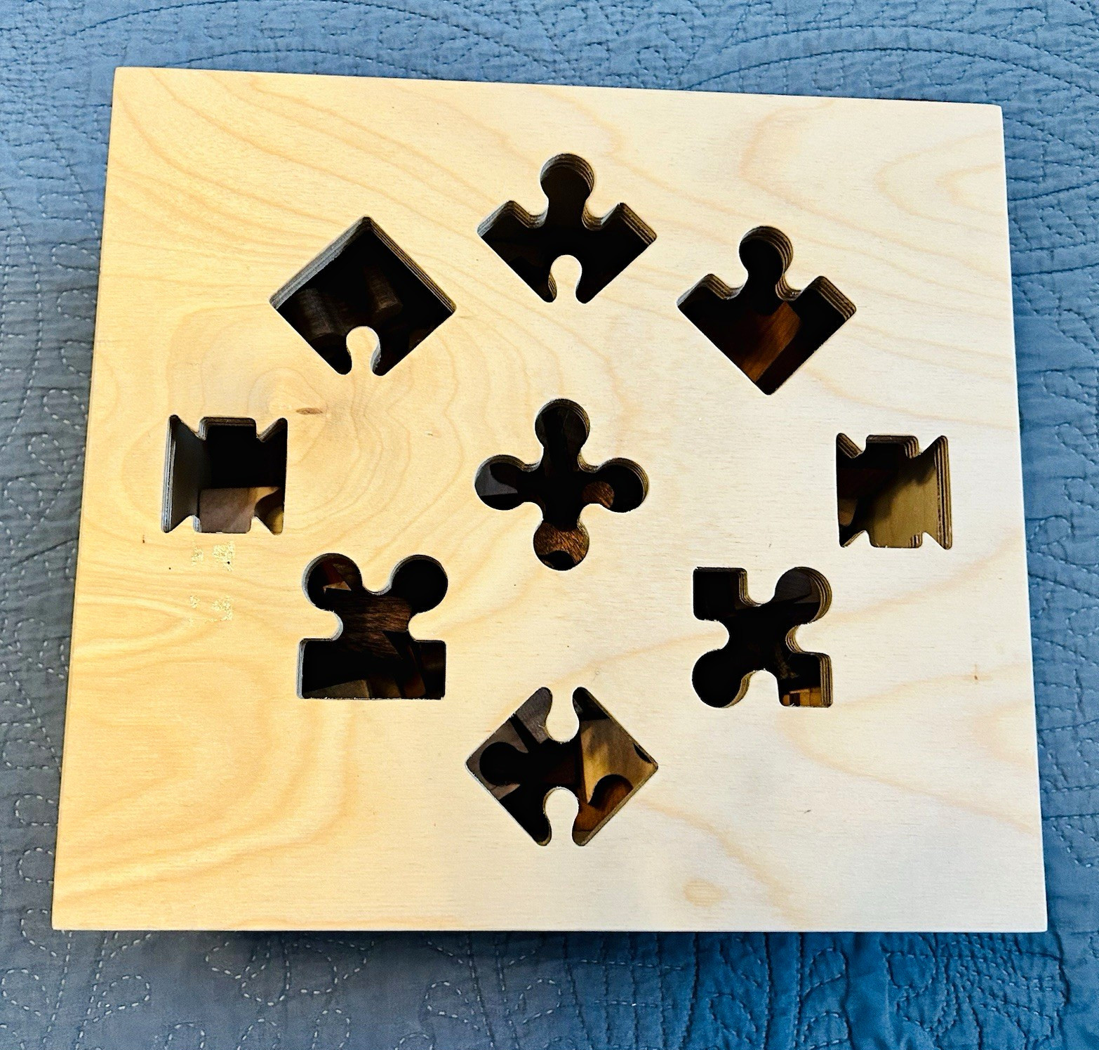 Vintage William Waite Puzzle Mist Complete Mixed Set Pegtrap Wood Puzzle Box