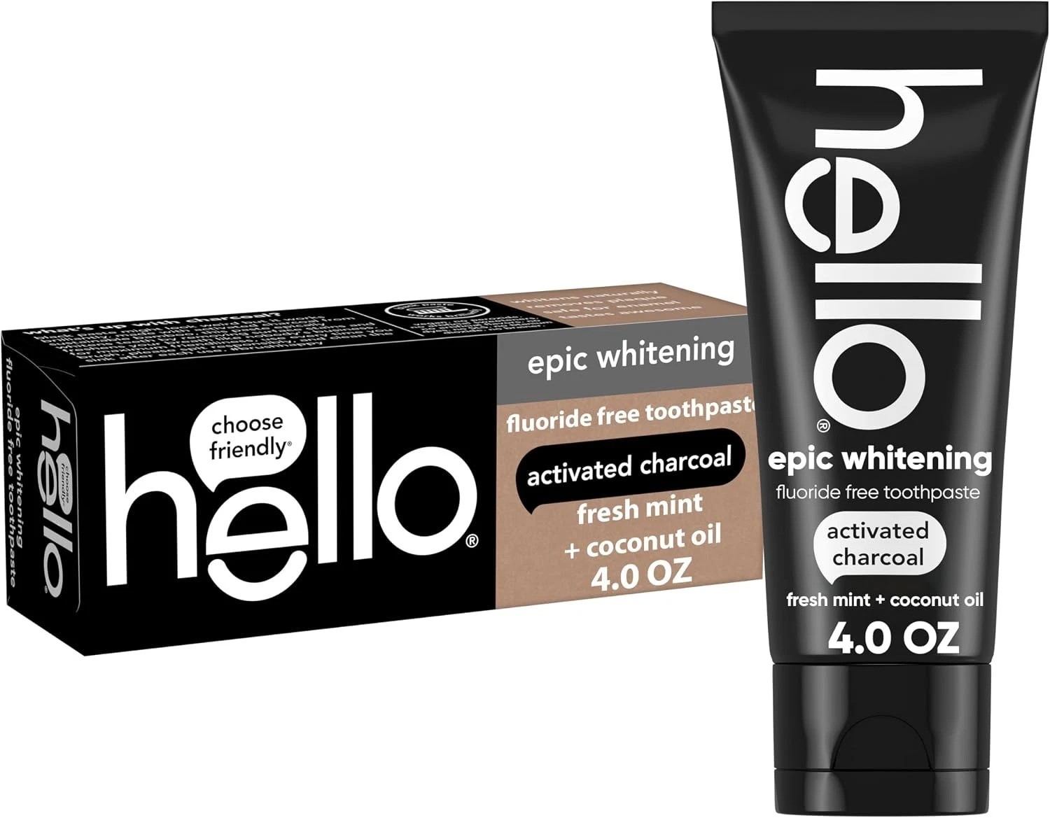 hello Epic Whitening Activated Charcoal Toothpaste Fresh Mint 4 oz USA FAST SHIP hello Epic Whitening Activated Charcoal Toothpaste Fresh Mint 4 oz USA FAST SHIP