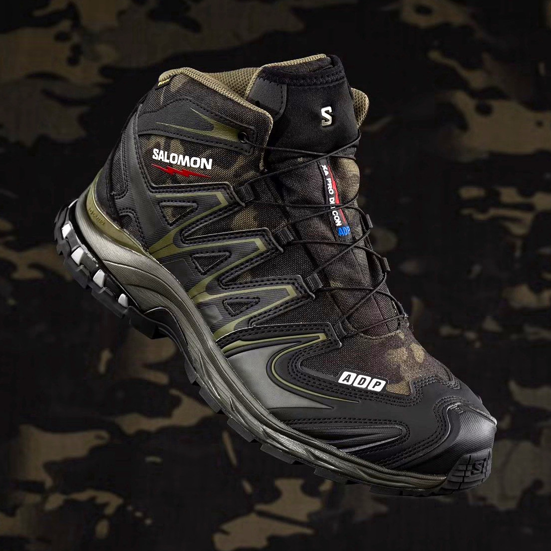 Salomon XA Pro Mid GTX Defcon Men\'s Hiking Boots 11 Medium Black/Green